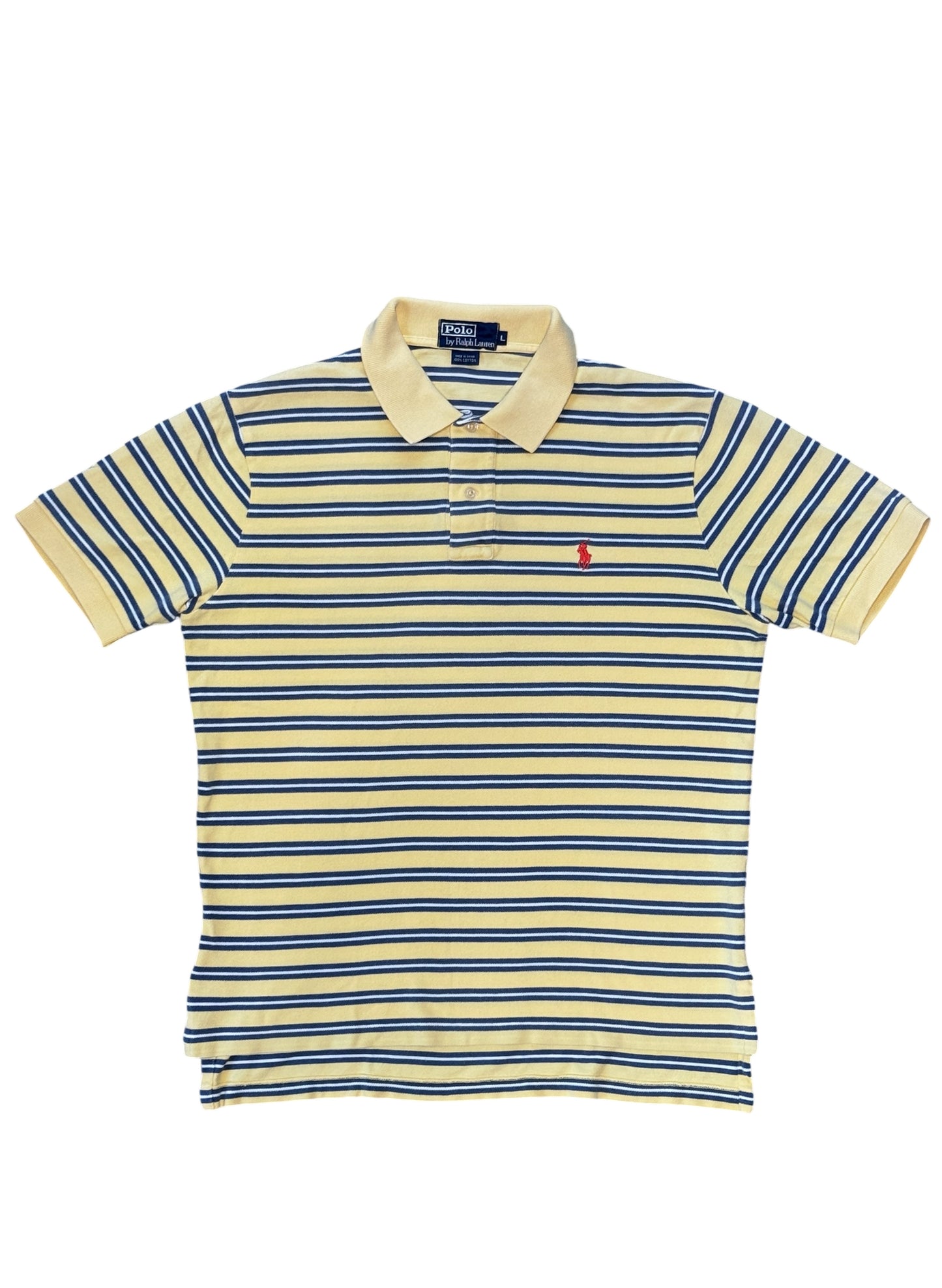 (SUP-701) Polo Ralph Lauren BORDER POLO SHIRT - YELLOW/BLUE/WHITE