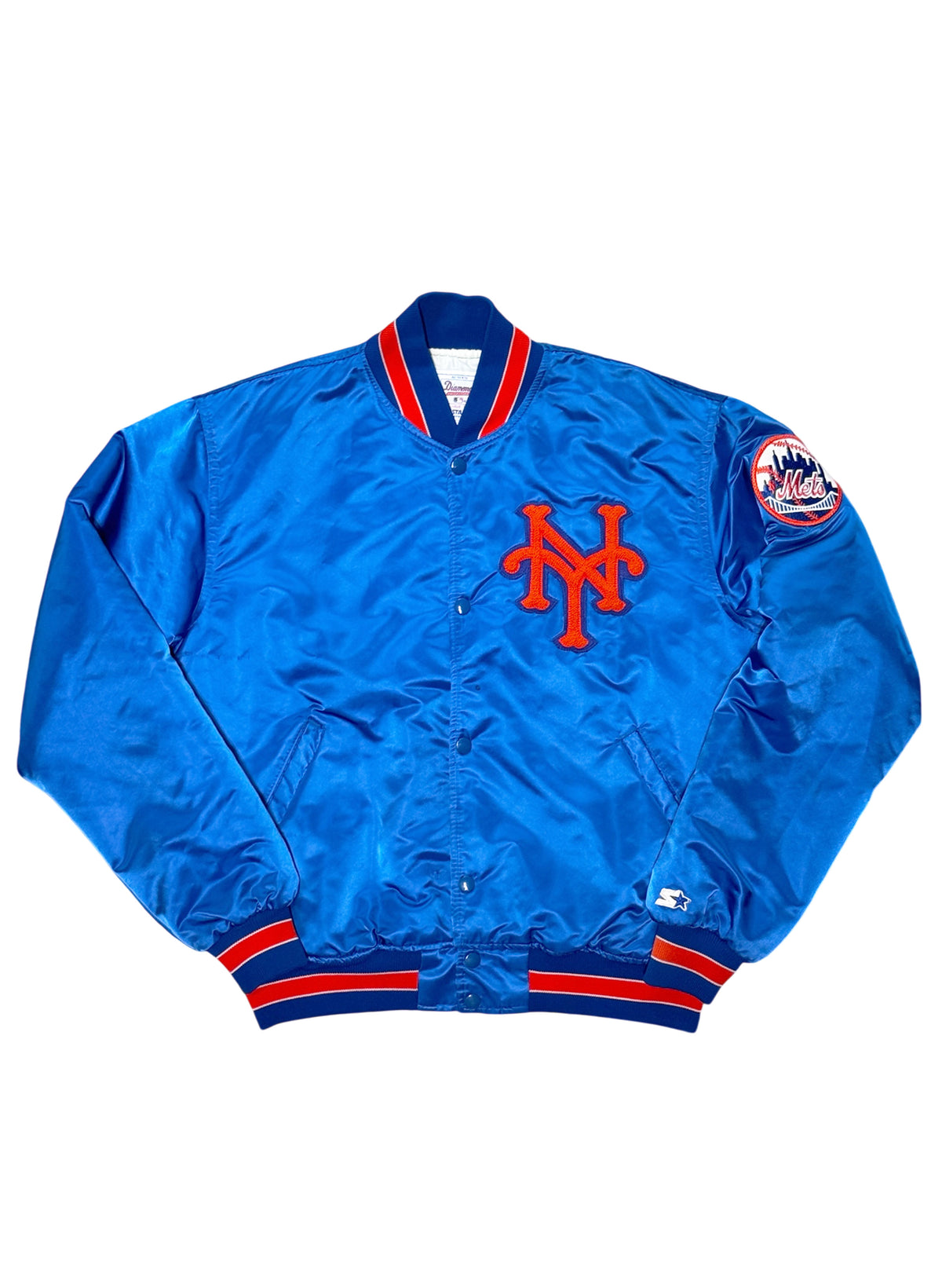 (SUP-876) STARTER NEW YORK METS "DAMAGE" NYLON STADIUM JACKET - L - MADE IN U.S.A.