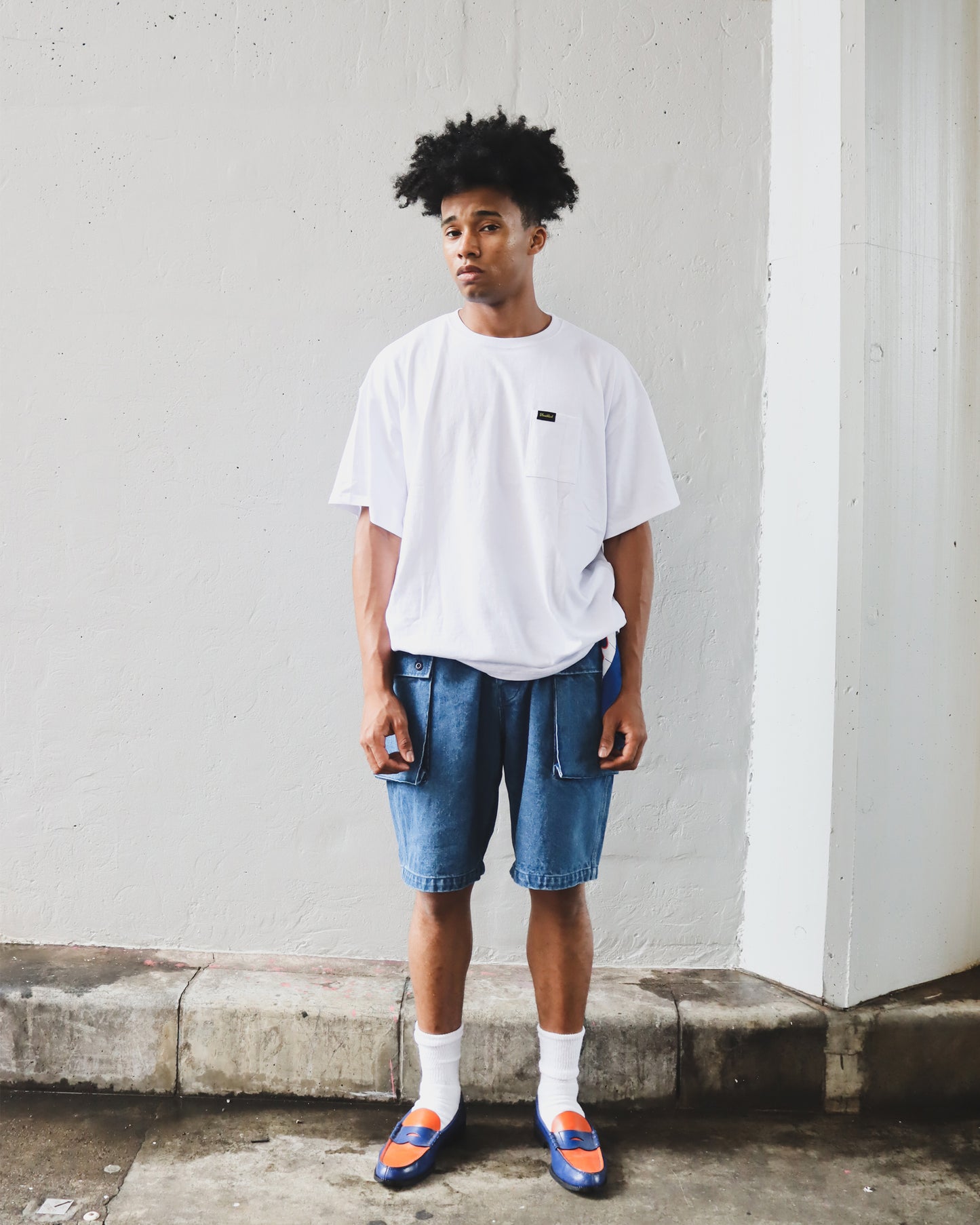 WOODBLOCK x TSUYOSHI YAMANAKA NEW YORK POCKET T-SHIRT WHITE (WB-26SS-024)
