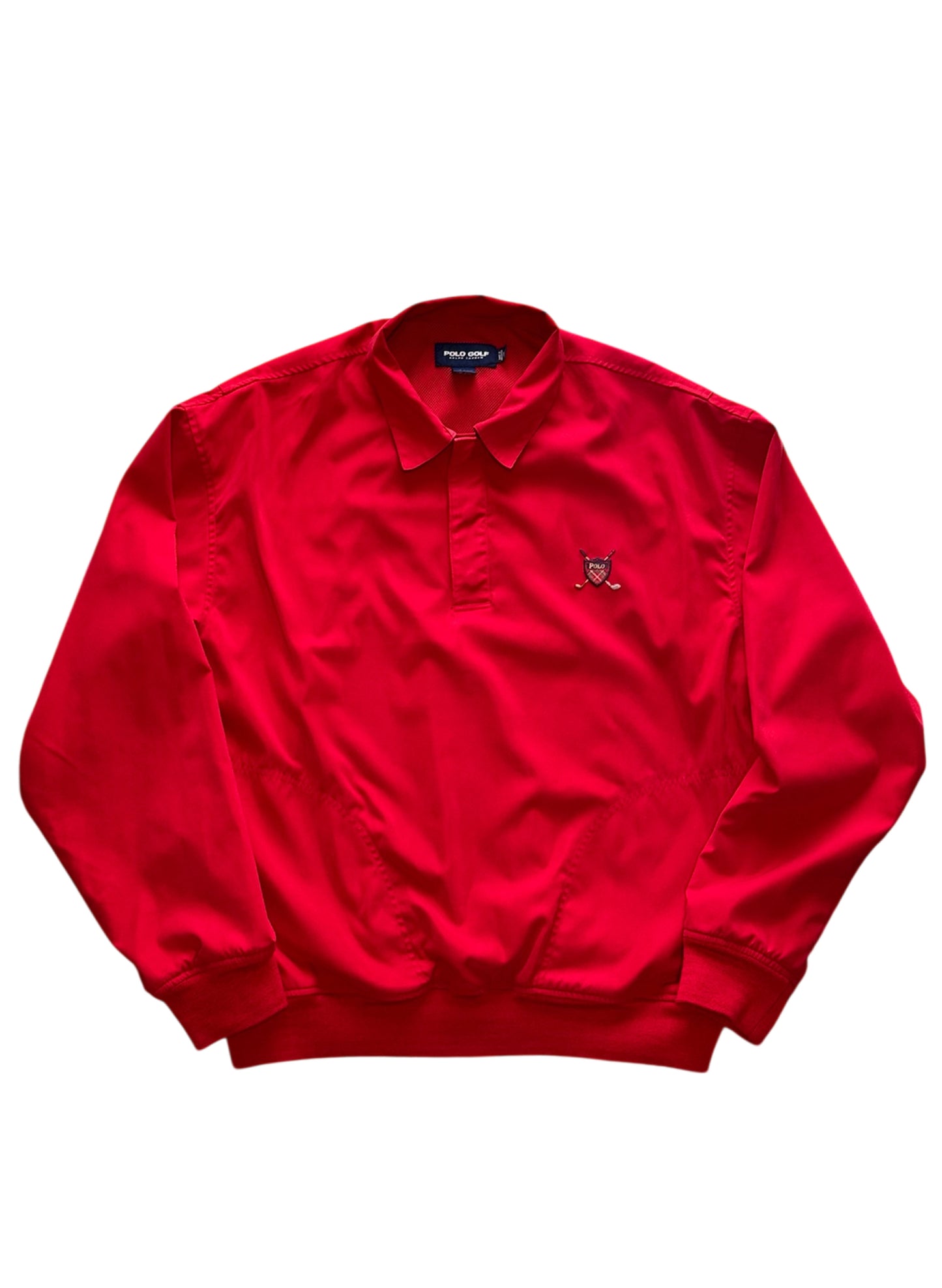 (SUP-470) POLO GOLF SNAP BUTTON PULLOVER JACKET - RED
