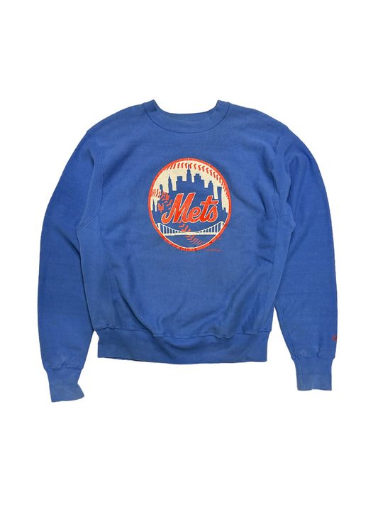 (UD-210) Rawlings NY METS REVERSE WEAVE CREW NECK 90's USA