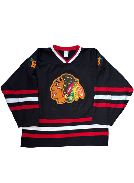 (SUP-792) NHL CHICAGO BLACKHAWKS MESH HOCKEY SHIRT "22" - L - MADE IN CANADA