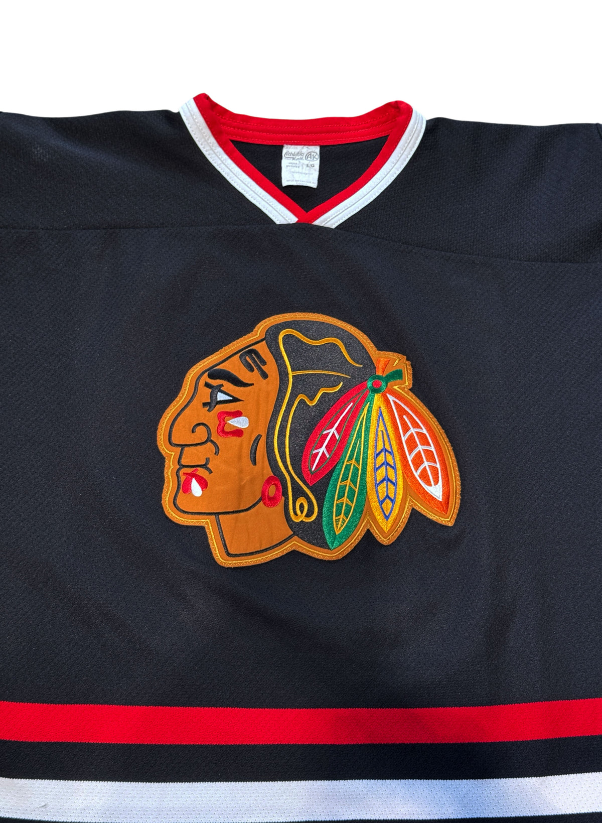 (SUP-792) NHL CHICAGO BLACKHAWKS MESH HOCKEY SHIRT "22" - L - MADE IN CANADA