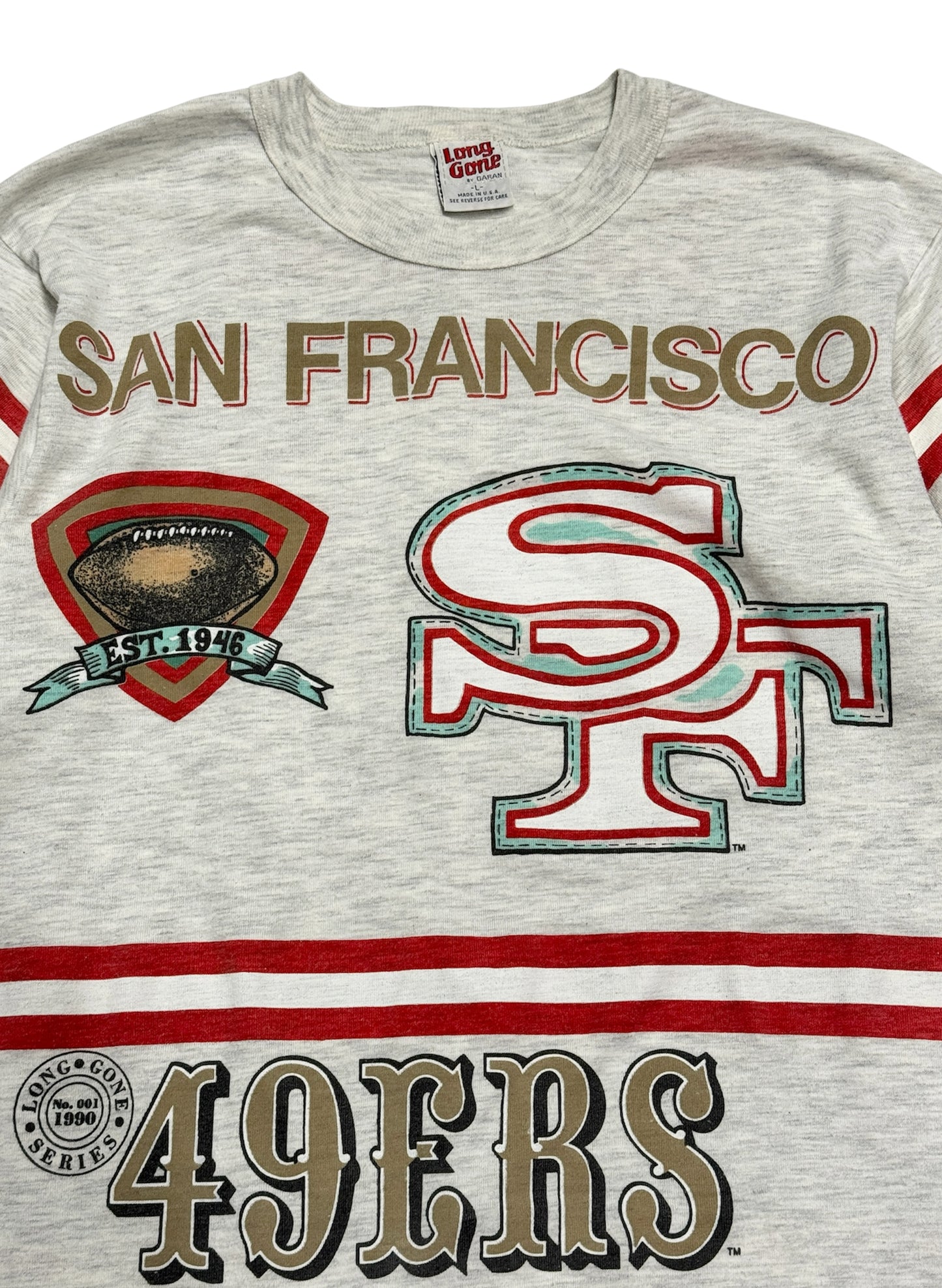 (UD-225) LONG GONE  7分丈 T-SHIRT SAN FRANCISCO 49ERS - MADE IN U.S.A.