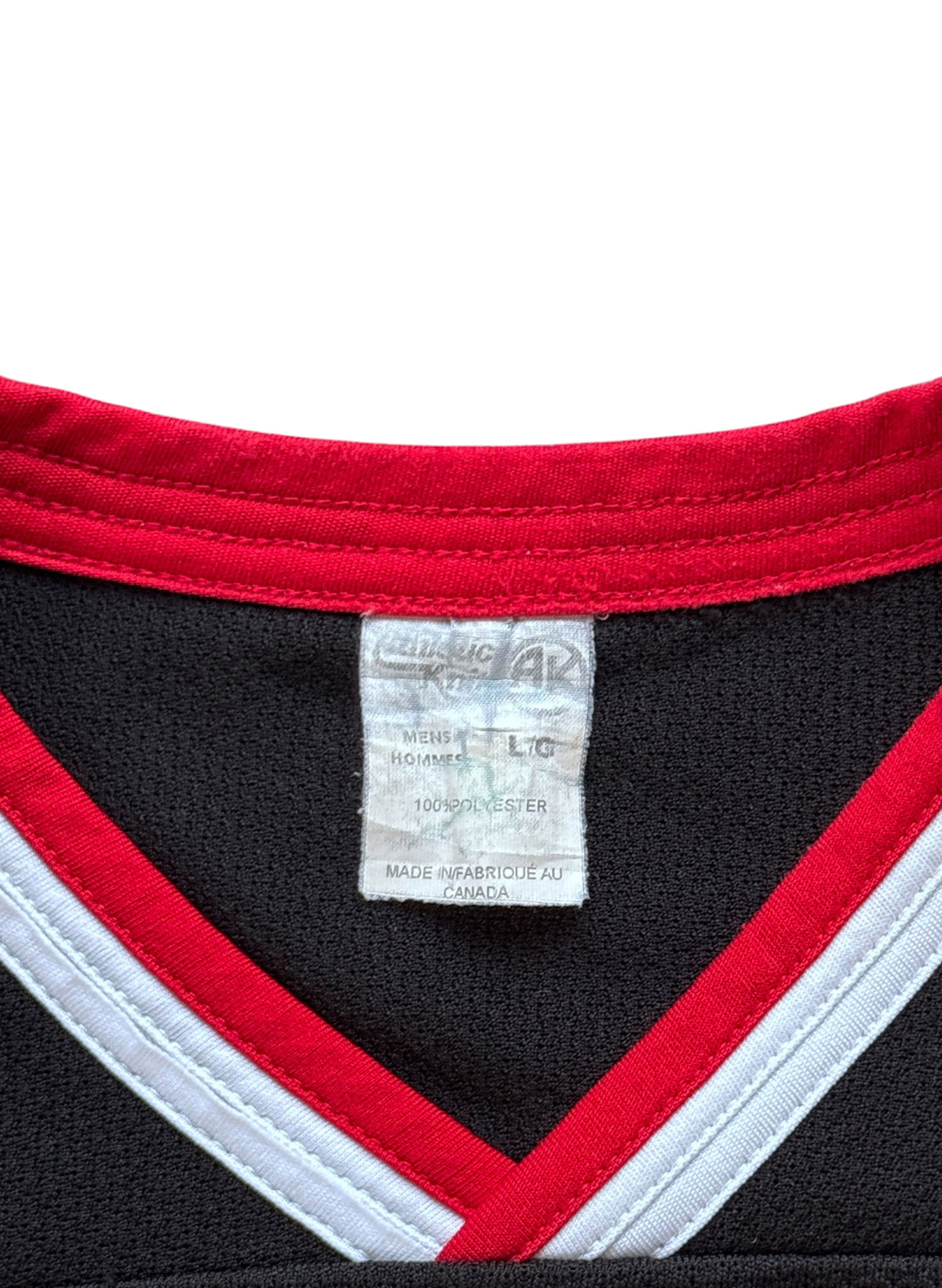 (SUP-793) NHL CHICAGO BLACKHAWKS MESH HOKEY SHIRT "29" - L - MADE IN CANADA