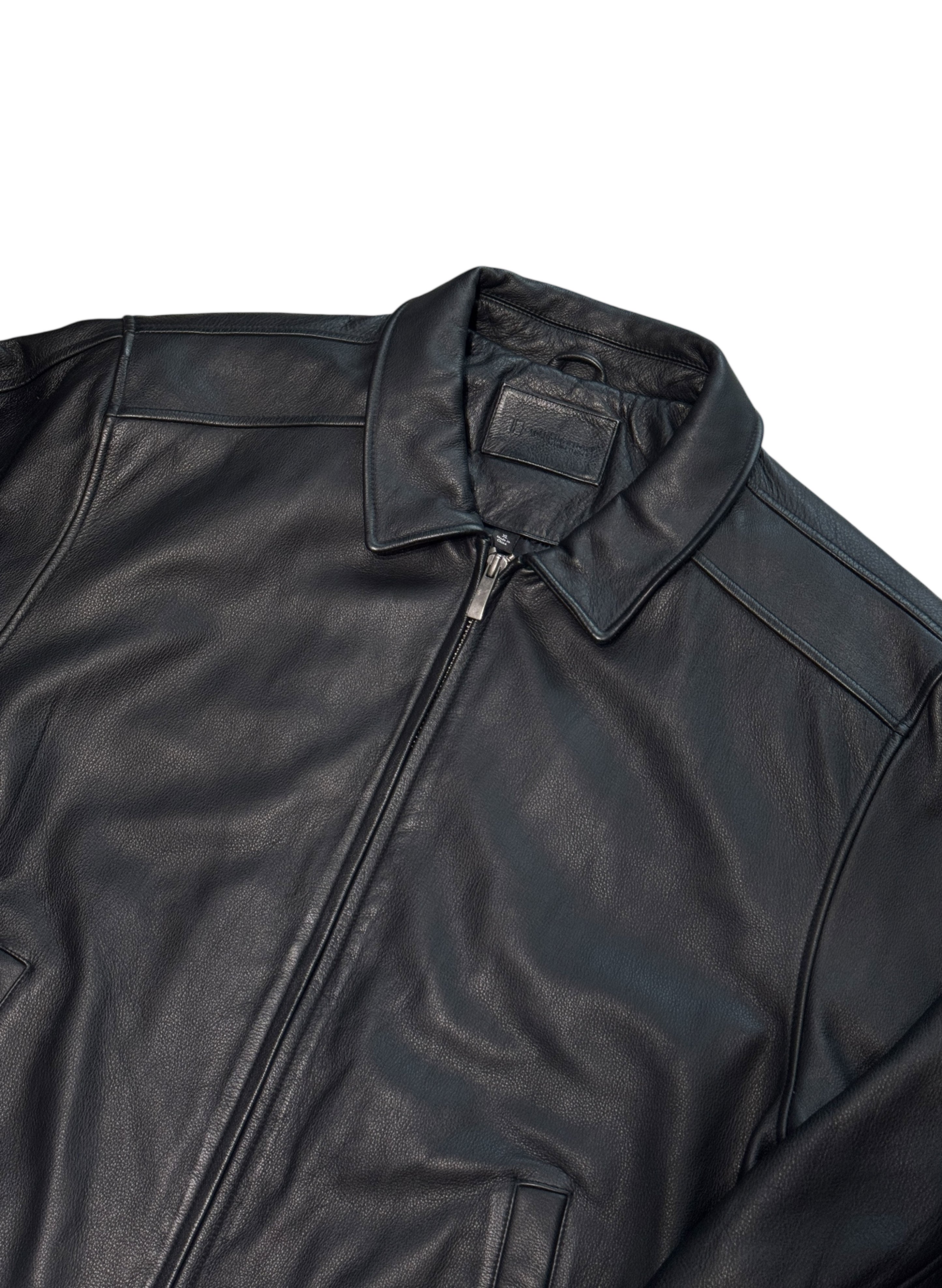 SUP-524) Croft & Barrow LEATHER ZIP UP JACKET – WOODBLOCK