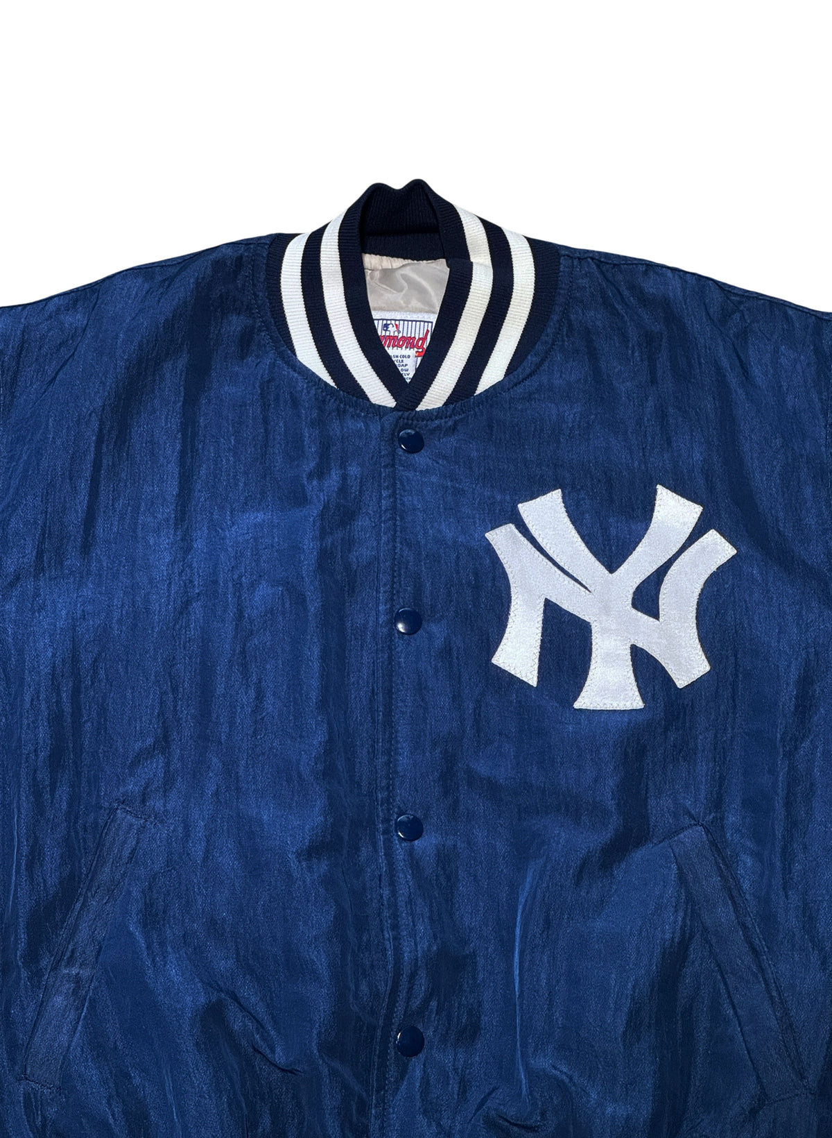 (SUP-865) STARTER NEW YORK YANKEES GLOSSY NYLON JACKET - M - MADE IN U.S.A.