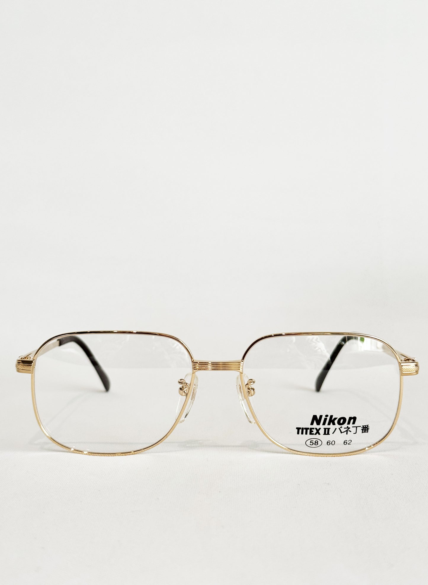(SUP-558) 90s VINTAGE GOLD FRAME GLASSES Nikon TITEX Ⅱ Ti-P
