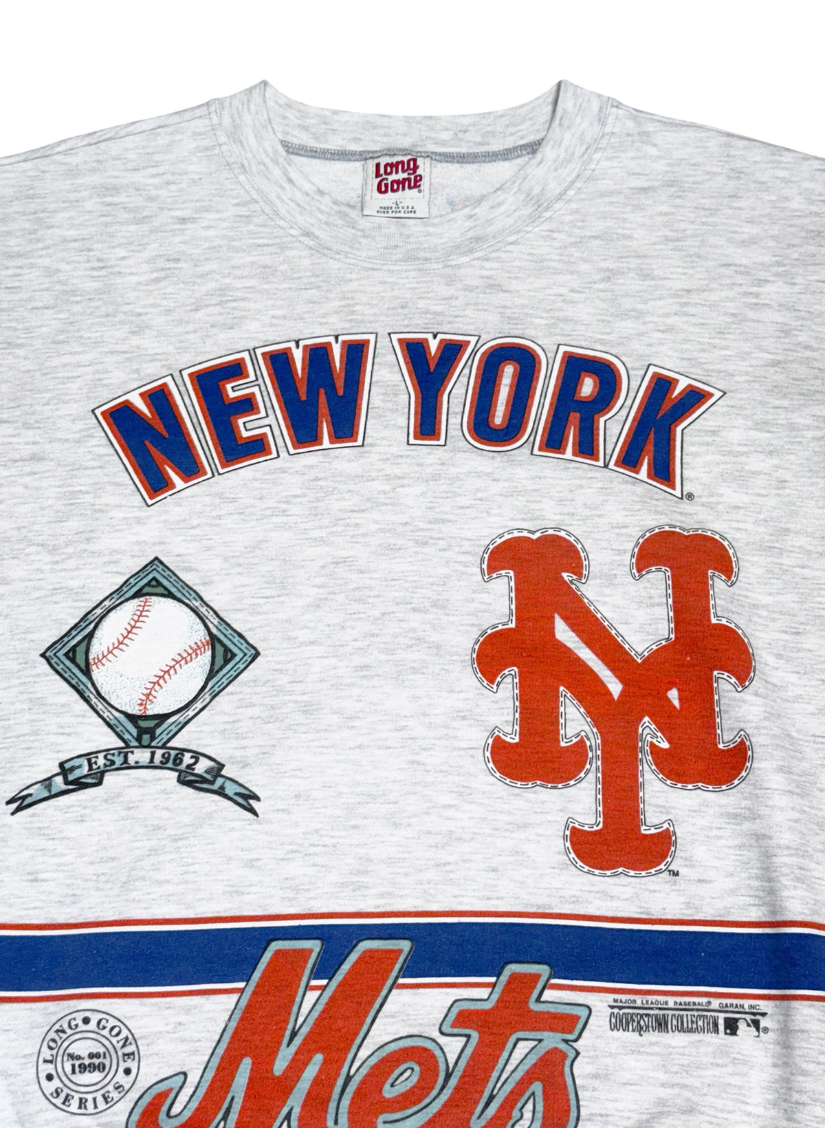 (SUP-882) MLB 1969 NEW YORK METS CREW NECK SWEAT - L - MADE IN U.S.A.