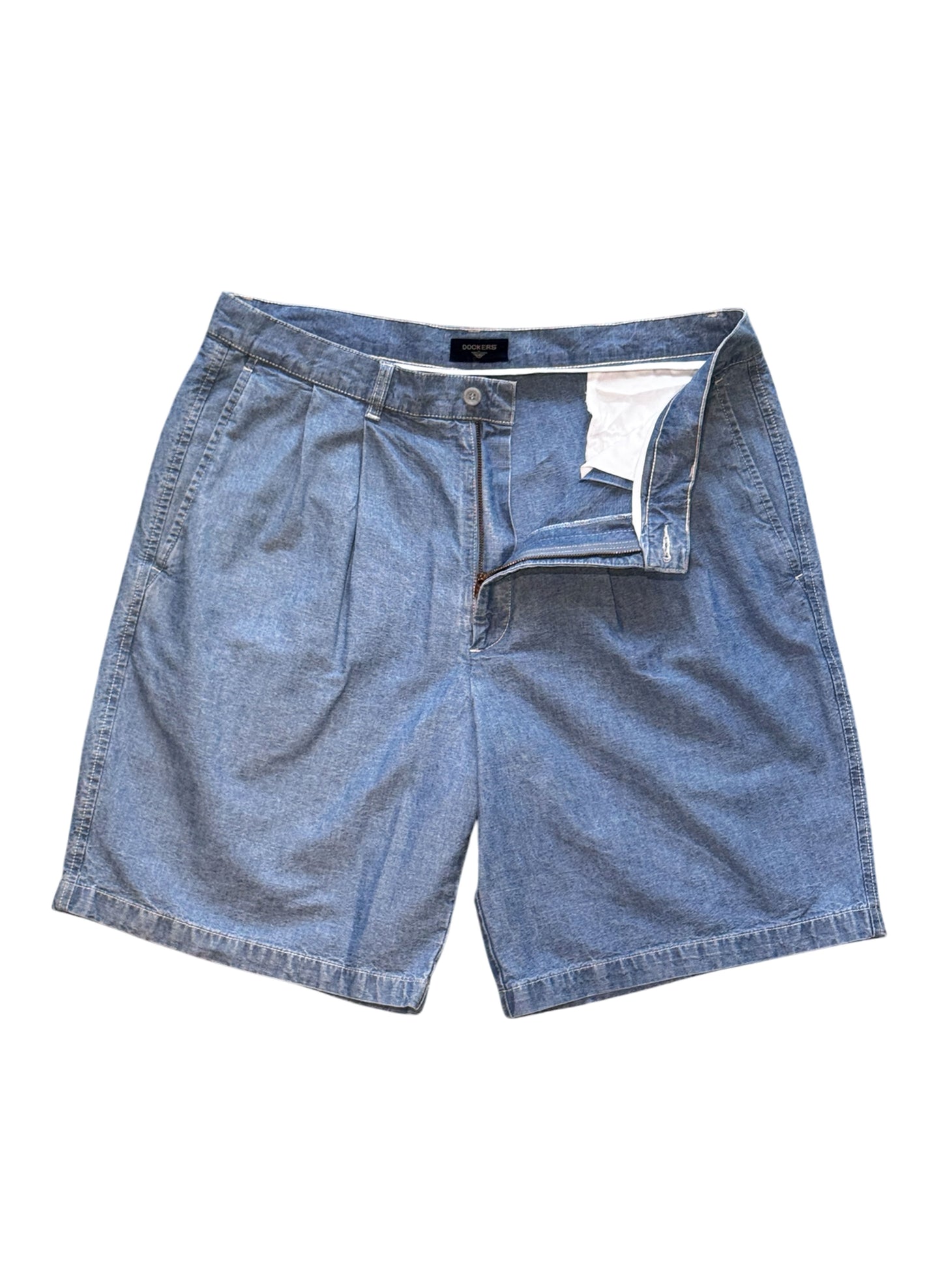 (SUP-726) DOCKERS CHAMBRAY 2TUCK SHORTS