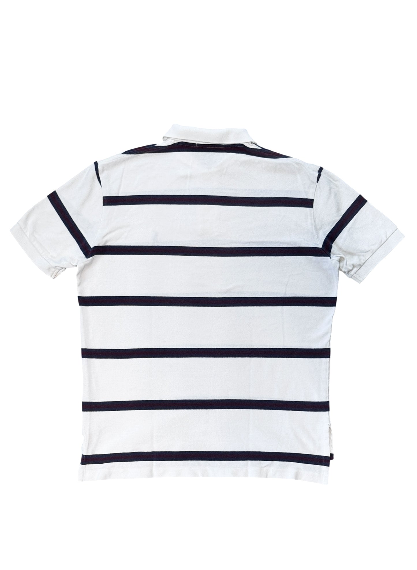 (SUP-700) Polo Ralph Lauren BORDER POLO SHIRT - WHITE/BURGUNDY/NAVY