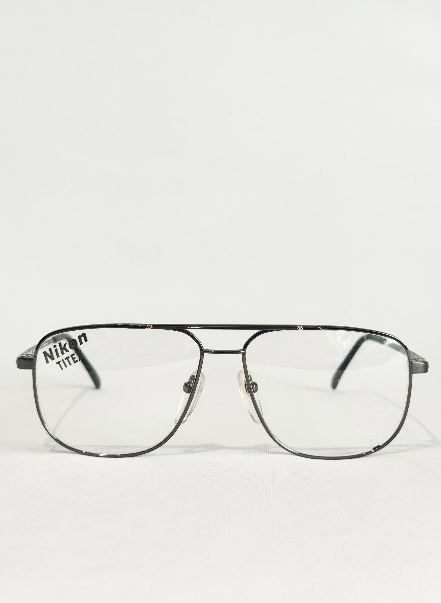 (SUP-540) 90s VINTAGE TWO BRIDGE TITAN FRAME GLASSES - Nikon TITEX