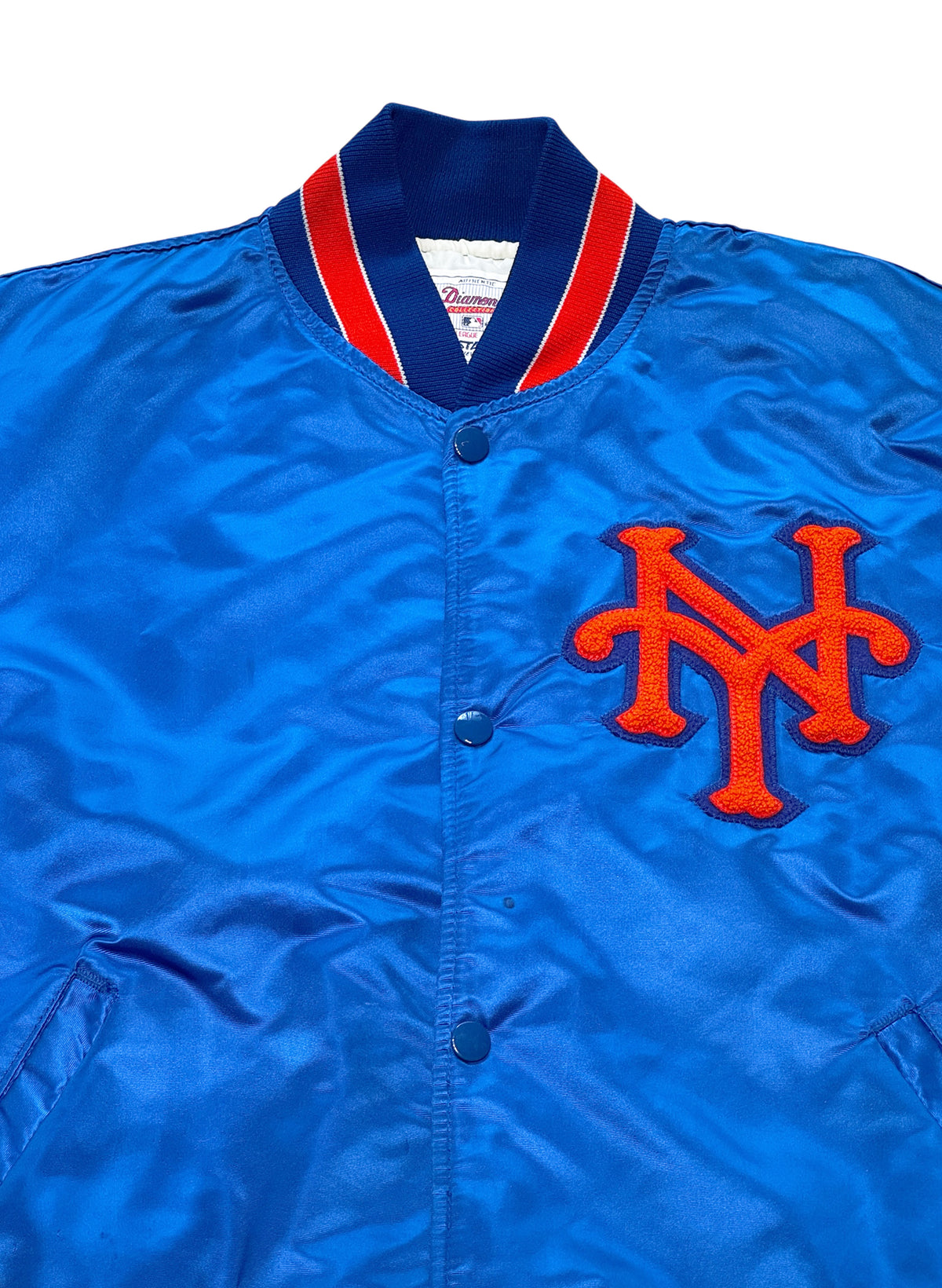(SUP-876) STARTER NEW YORK METS "DAMAGE" NYLON STADIUM JACKET - L - MADE IN U.S.A.