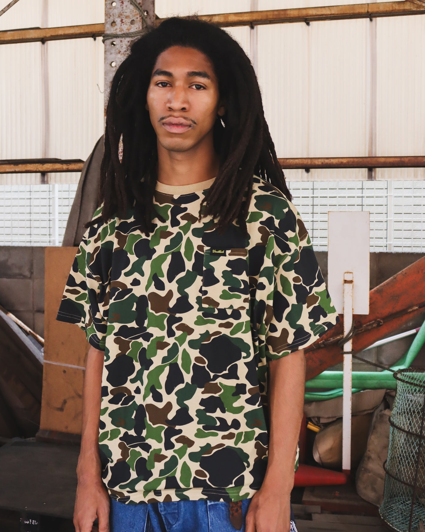 WOODBLOCK WIDE SILHOUETTE POCKET T-SHIRT DUCK HUNTER CAMO (WB-26SS-025)
