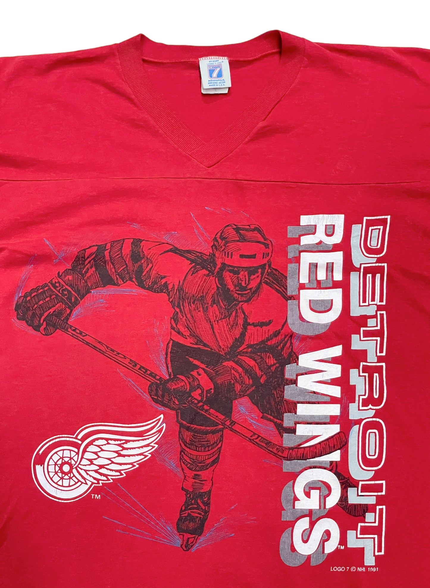 (UD-114) LOGO7 DETROIT RED WINGS HOCKEY T-SHIRT