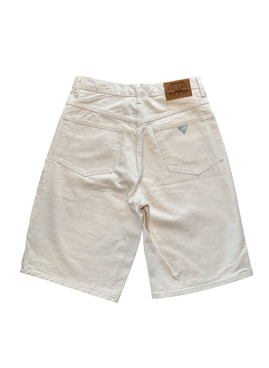 (SUP-385) DEADSTOCK GUESS DENIM JORTS "NATURAL" - MADE IN U.S.A. (w32)