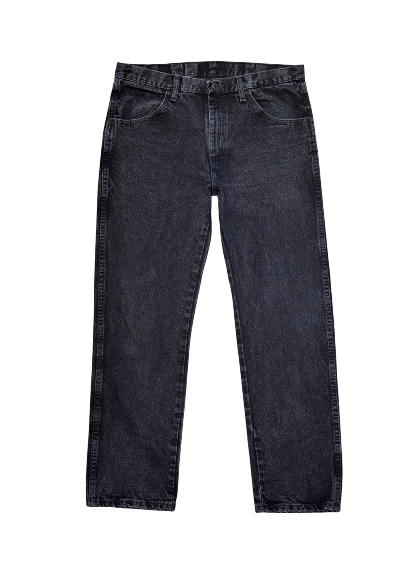 (SUP-491) RUSTLER BLACK DENIM - W34 x L30 - MADE IN MEXICO