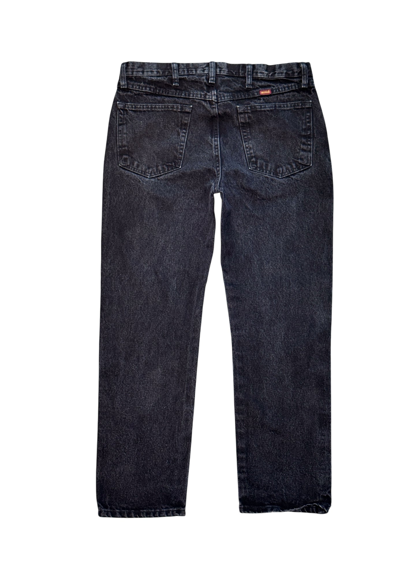 (SUP-491) RUSTLER BLACK DENIM - W34 x L30 - MADE IN MEXICO