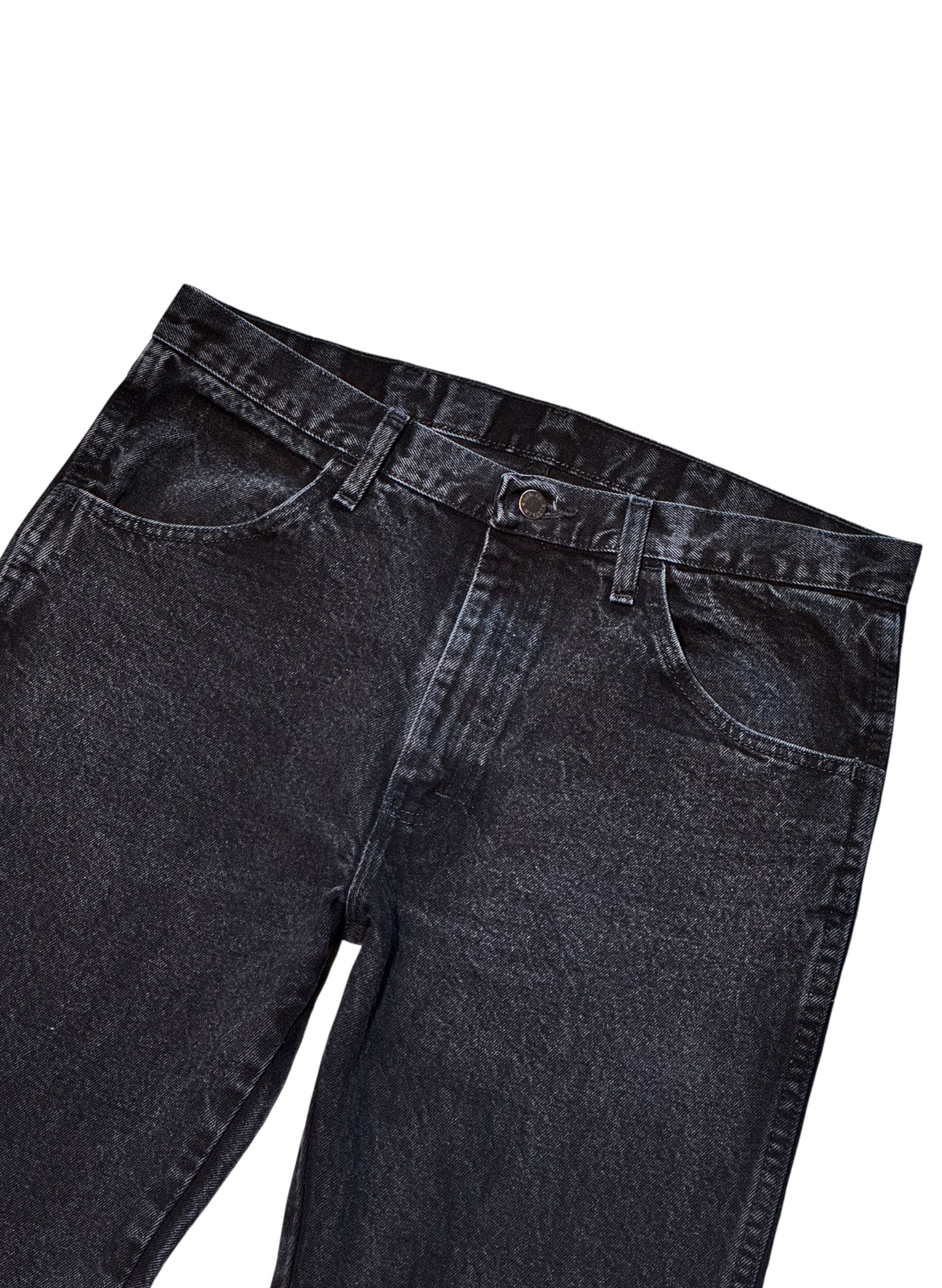 (SUP-491) RUSTLER BLACK DENIM - W34 x L30 - MADE IN MEXICO
