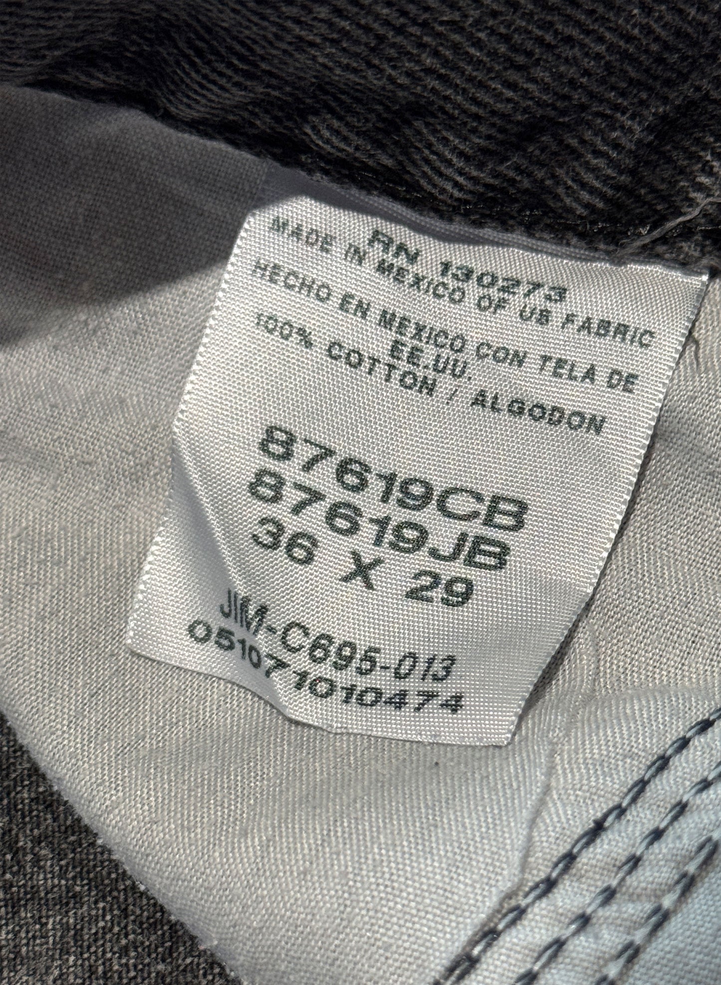 (SUP-461) RUSTLER BLACK FADE DENIM - W36 x L29 - MADE IN MEXICO