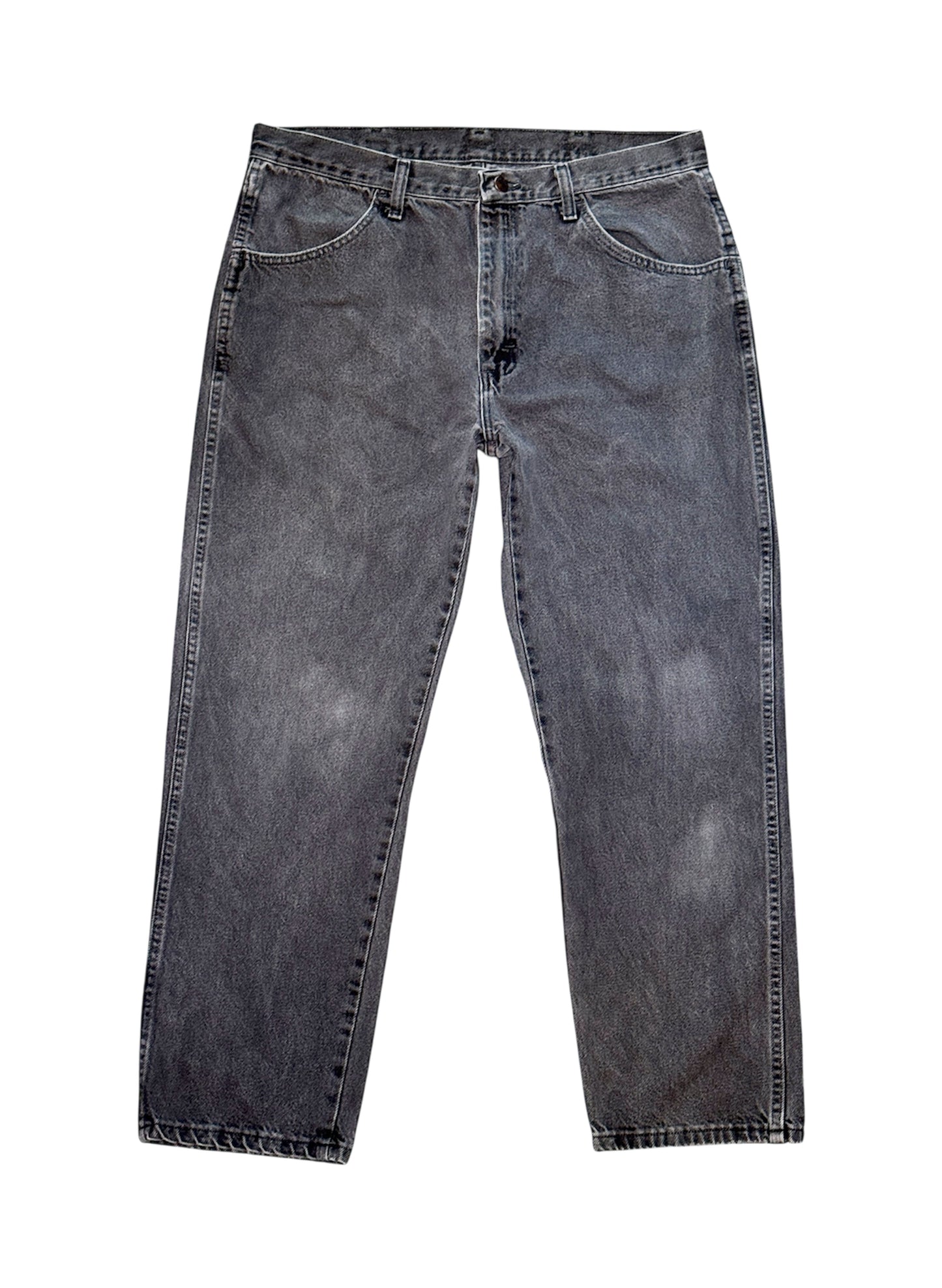 (SUP-461) RUSTLER BLACK FADE DENIM - W36 x L29 - MADE IN MEXICO