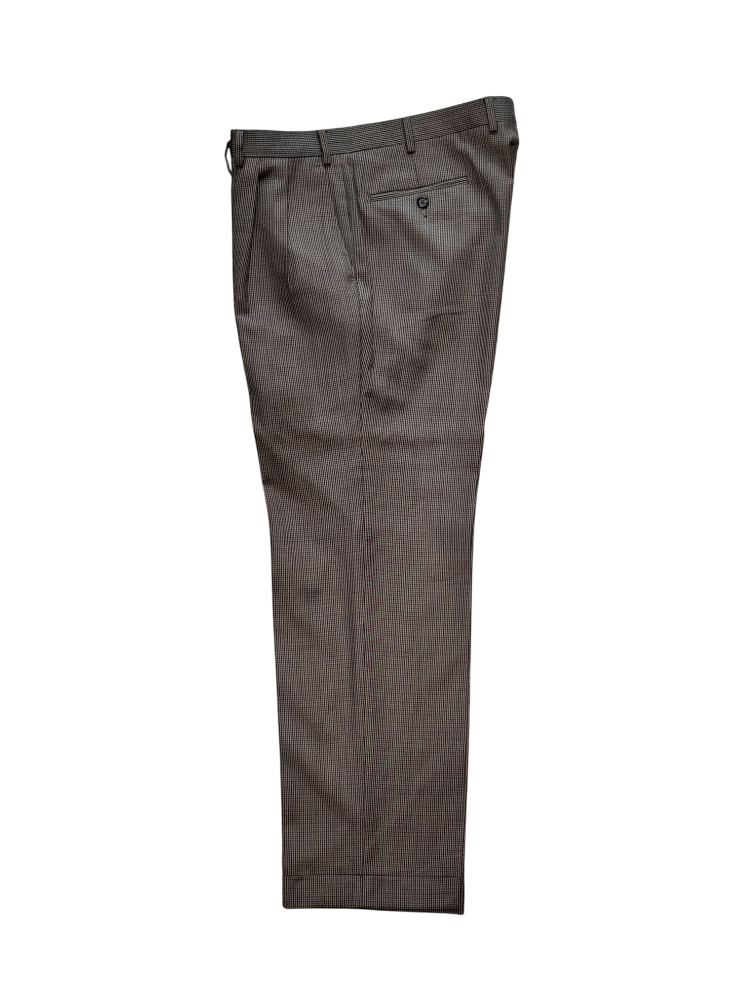 (SUP-529) LAUREN RALPH LAUREN HOUNDSTOOTH WOOL 2TUCK TROUSERS - W36