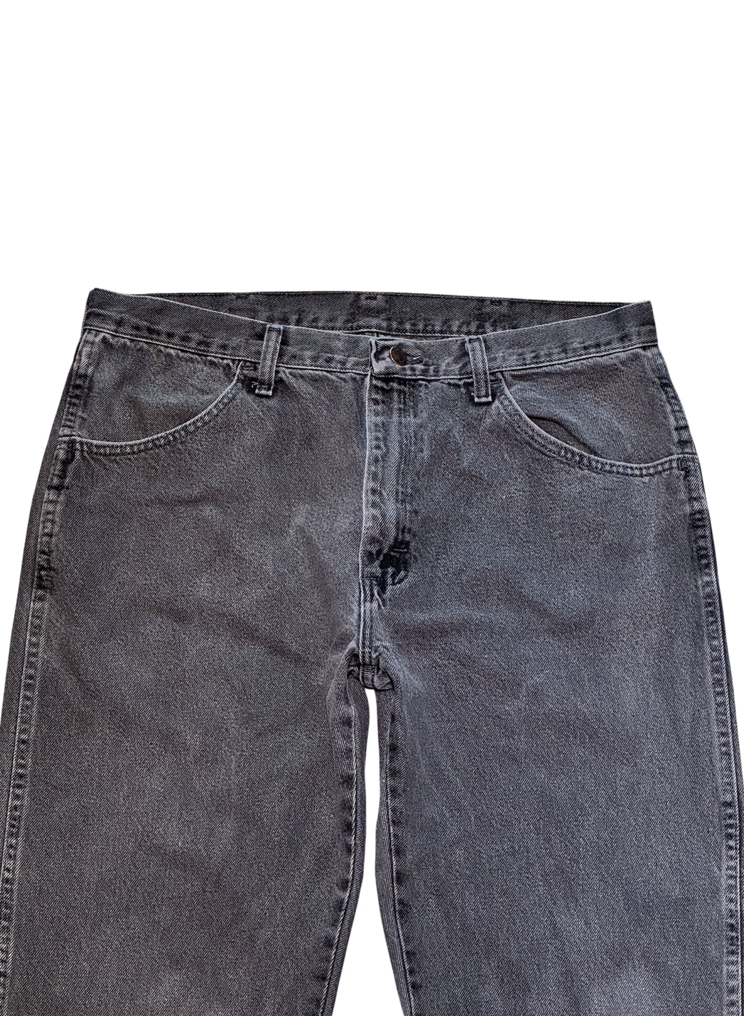 (SUP-461) RUSTLER BLACK FADE DENIM - W36 x L29 - MADE IN MEXICO