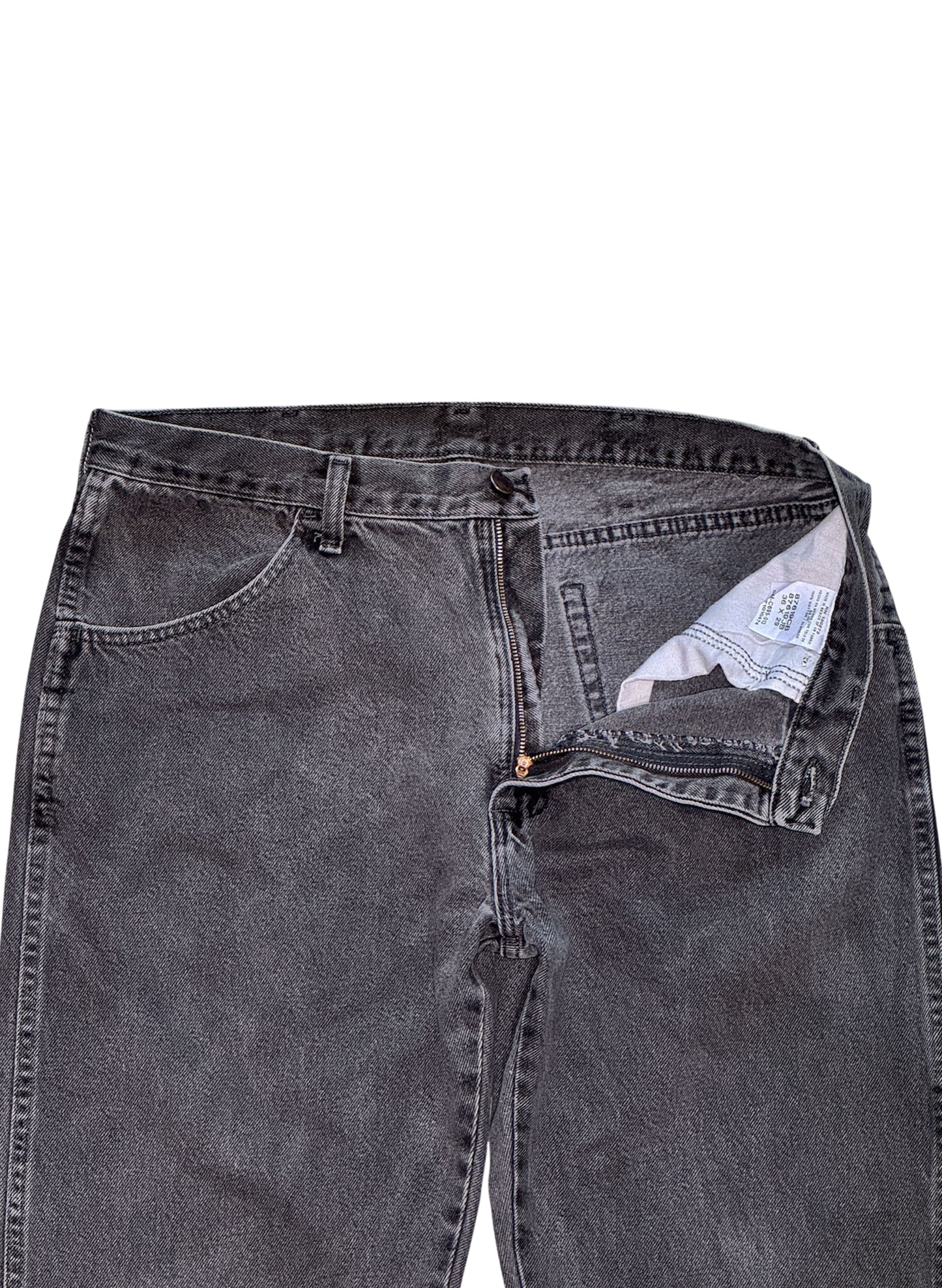 (SUP-461) RUSTLER BLACK FADE DENIM - W36 x L29 - MADE IN MEXICO