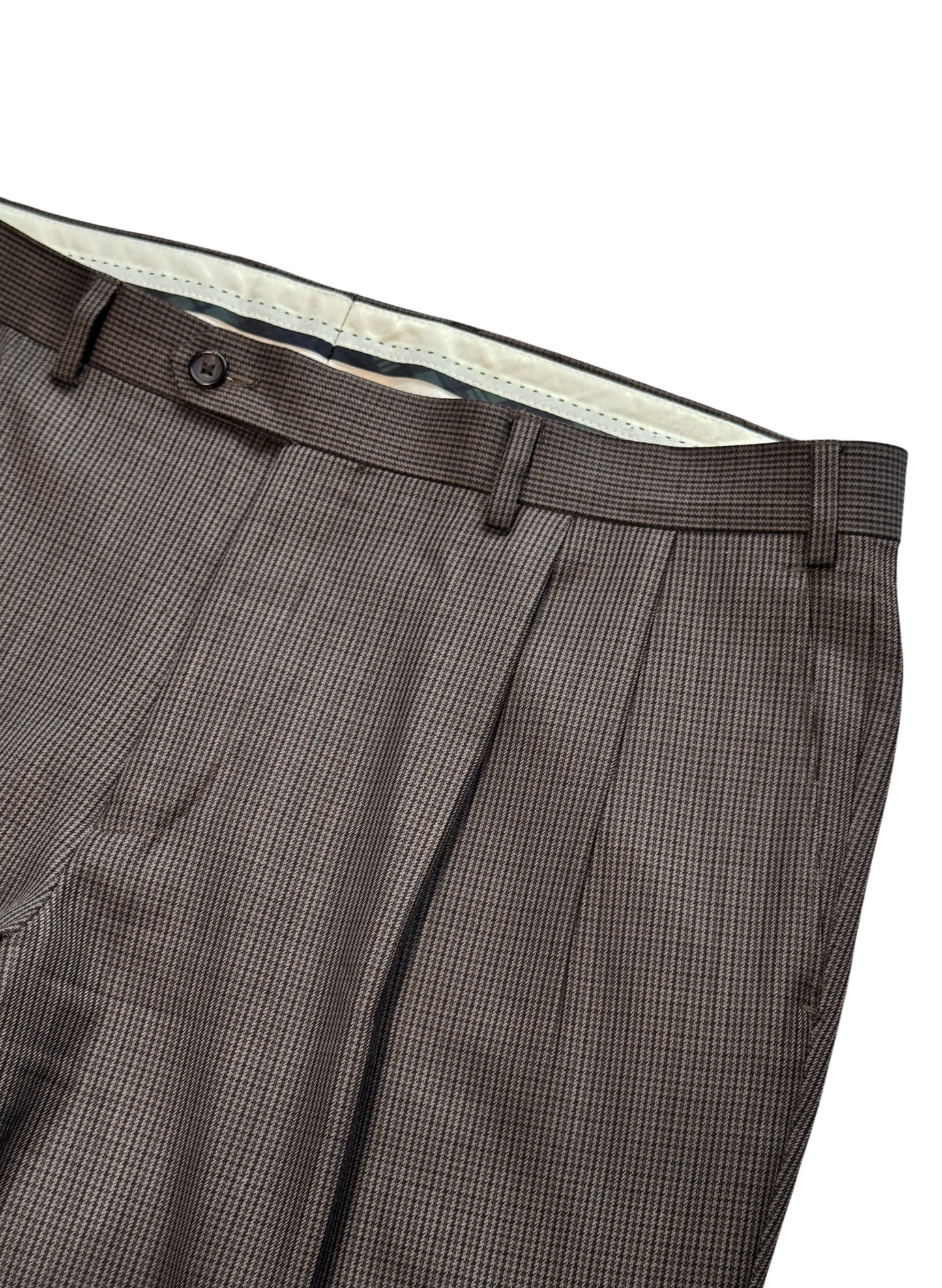 (SUP-529) LAUREN RALPH LAUREN HOUNDSTOOTH WOOL 2TUCK TROUSERS - W36