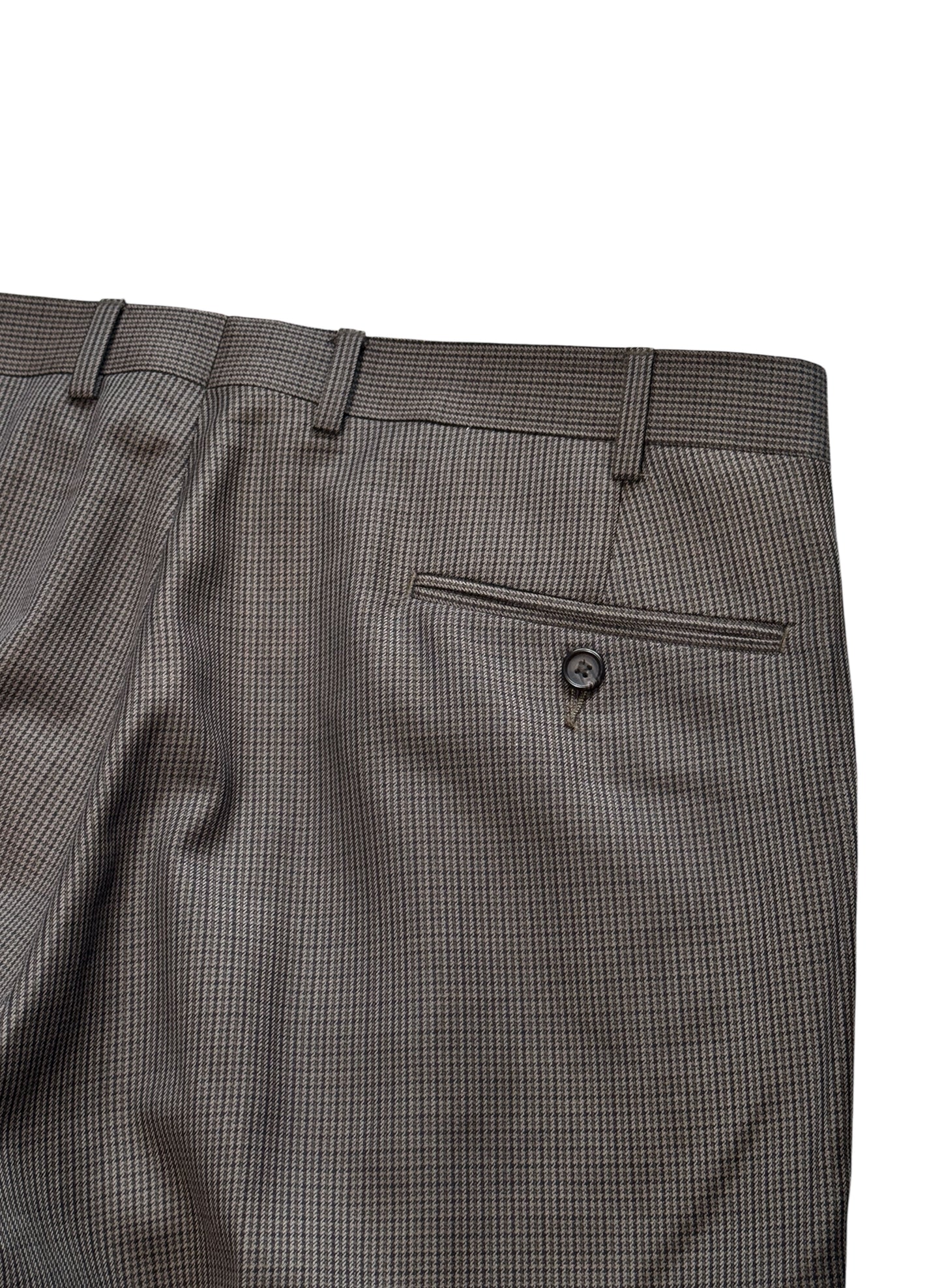 (SUP-529) LAUREN RALPH LAUREN HOUNDSTOOTH WOOL 2TUCK TROUSERS - W36
