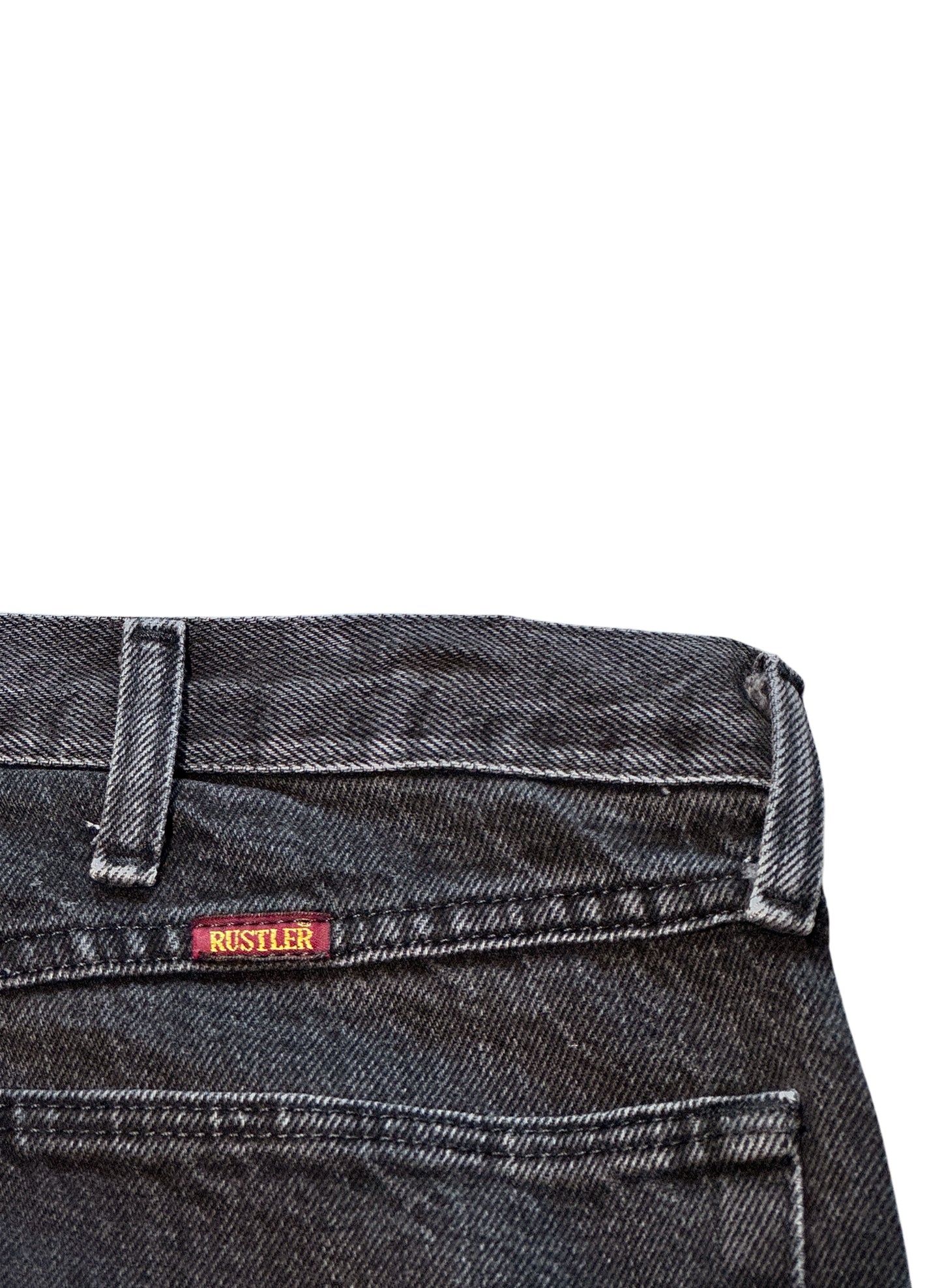 (SUP-493) RUSTLER BLACK FADE DENIM - W38 x L30 - MADE IN MEXICO