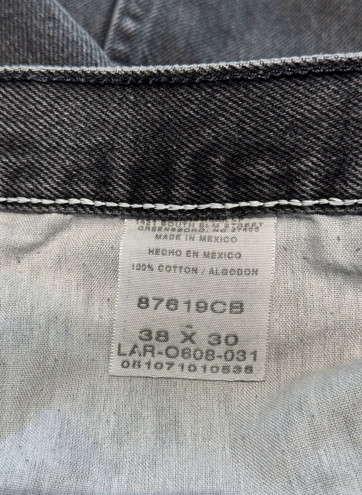 (SUP-493) RUSTLER BLACK FADE DENIM - W38 x L30 - MADE IN MEXICO