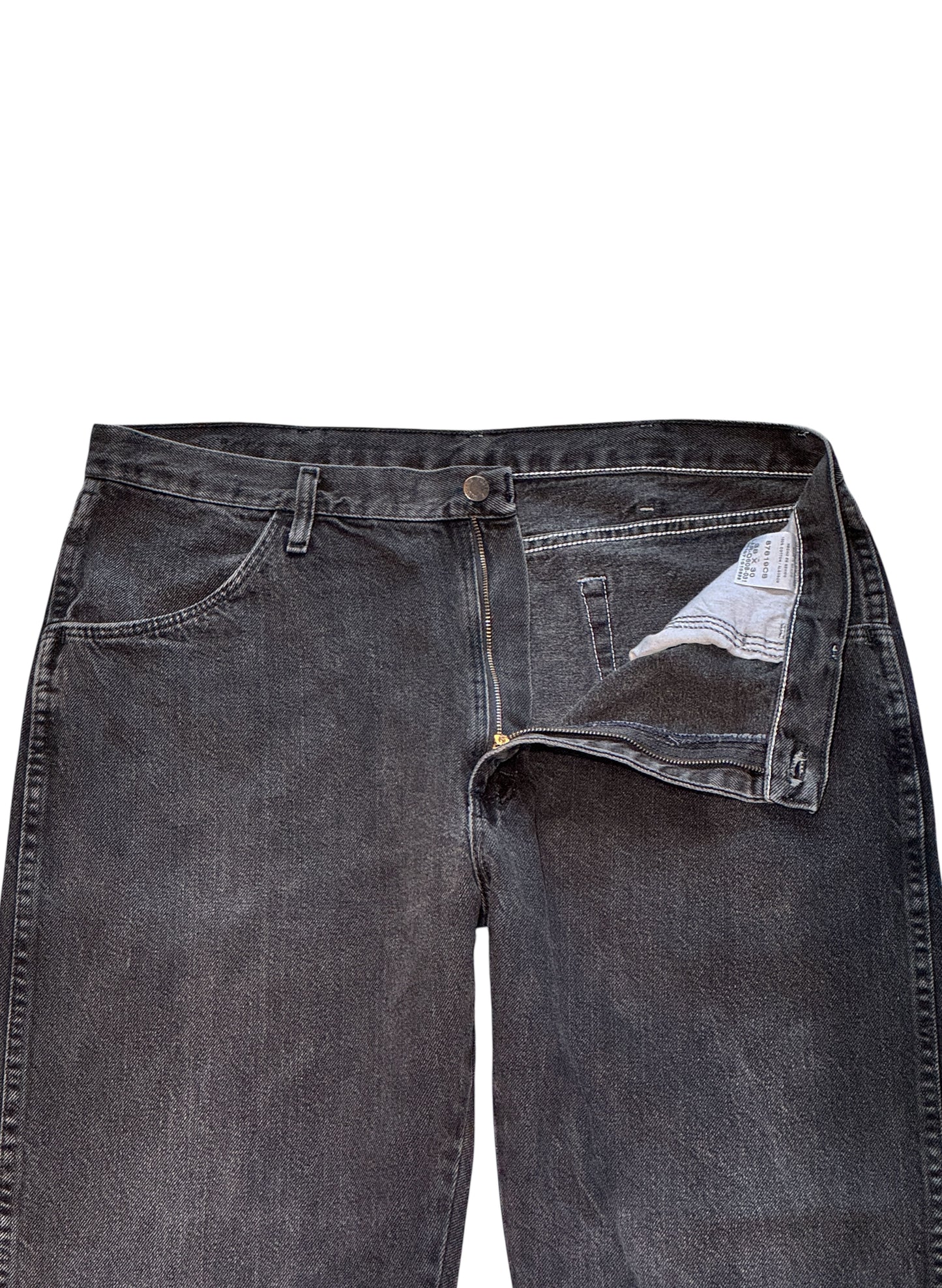 (SUP-493) RUSTLER BLACK FADE DENIM - W38 x L30 - MADE IN MEXICO