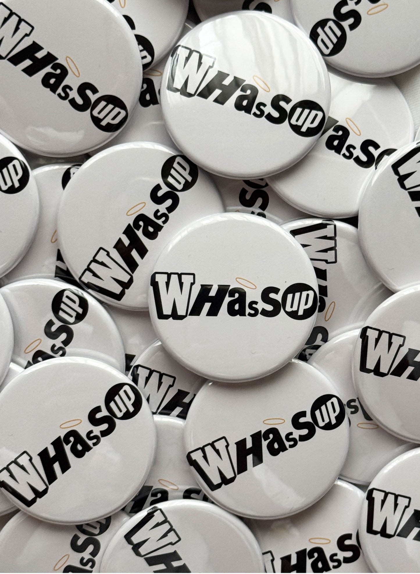 (SUP-420) WHASSUP Pinback Button Badge - 3P set