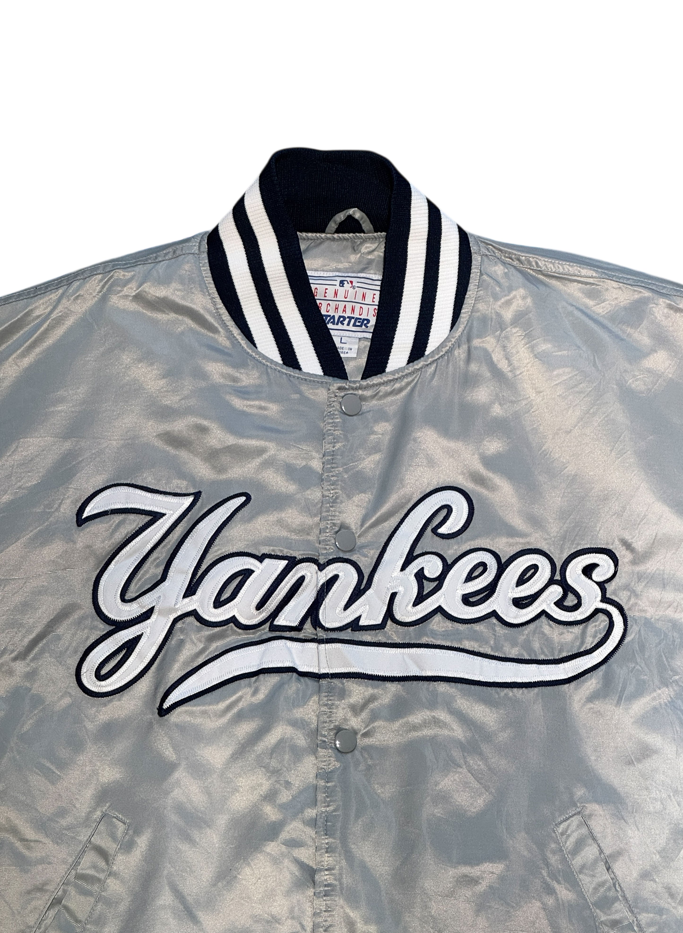 SUP-553) STARTER NEW YORK YANKEES QUILTING STADIUM JACKET - GREY