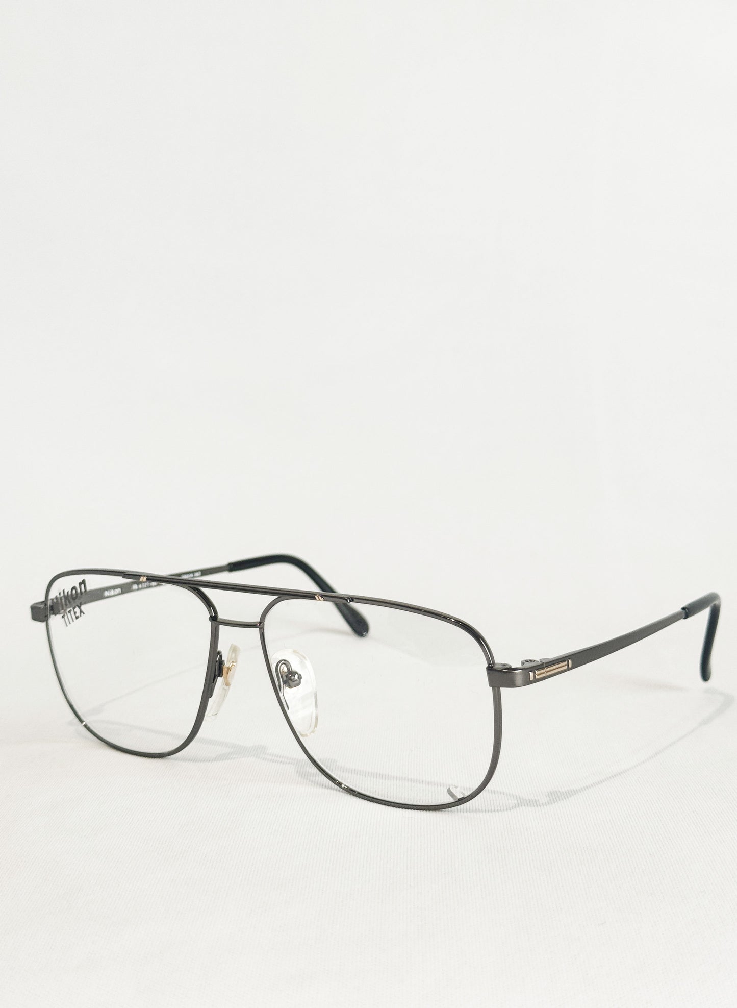 (SUP-540) 90s VINTAGE TWO BRIDGE TITAN FRAME GLASSES - Nikon TITEX
