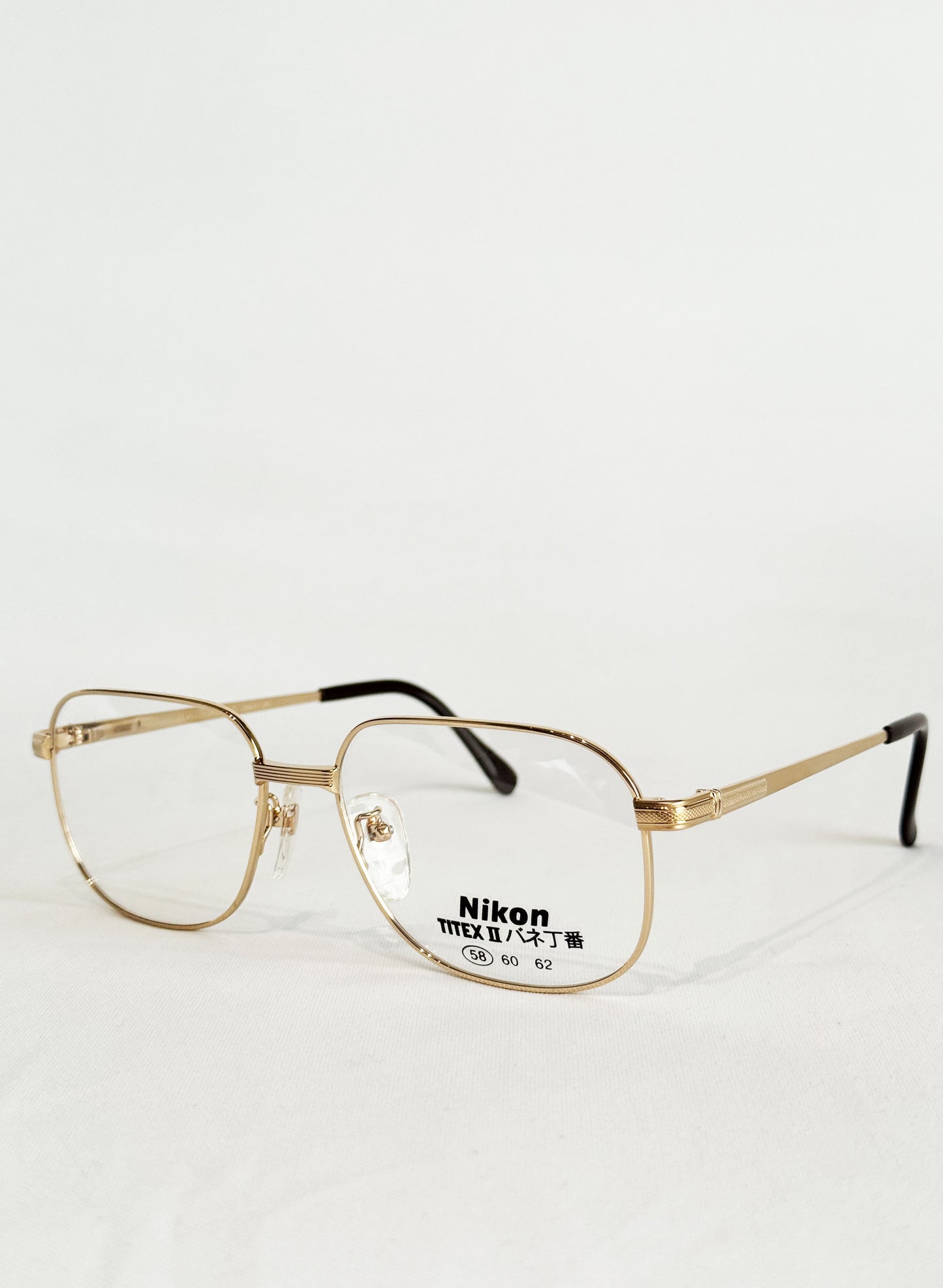 (SUP-558) 90s VINTAGE GOLD FRAME GLASSES Nikon TITEX Ⅱ Ti-P