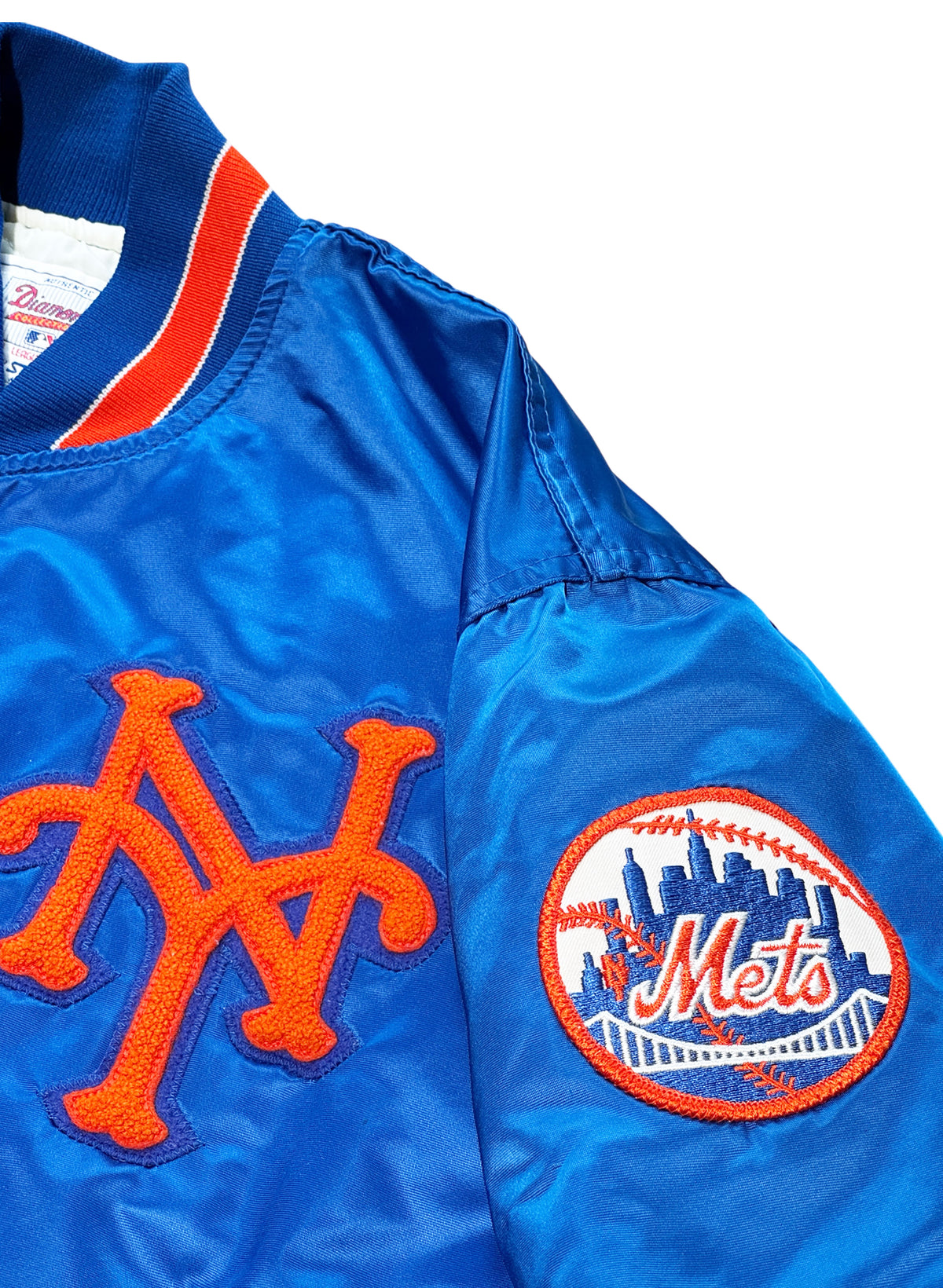 (SUP-876) STARTER NEW YORK METS "DAMAGE" NYLON STADIUM JACKET - L - MADE IN U.S.A.
