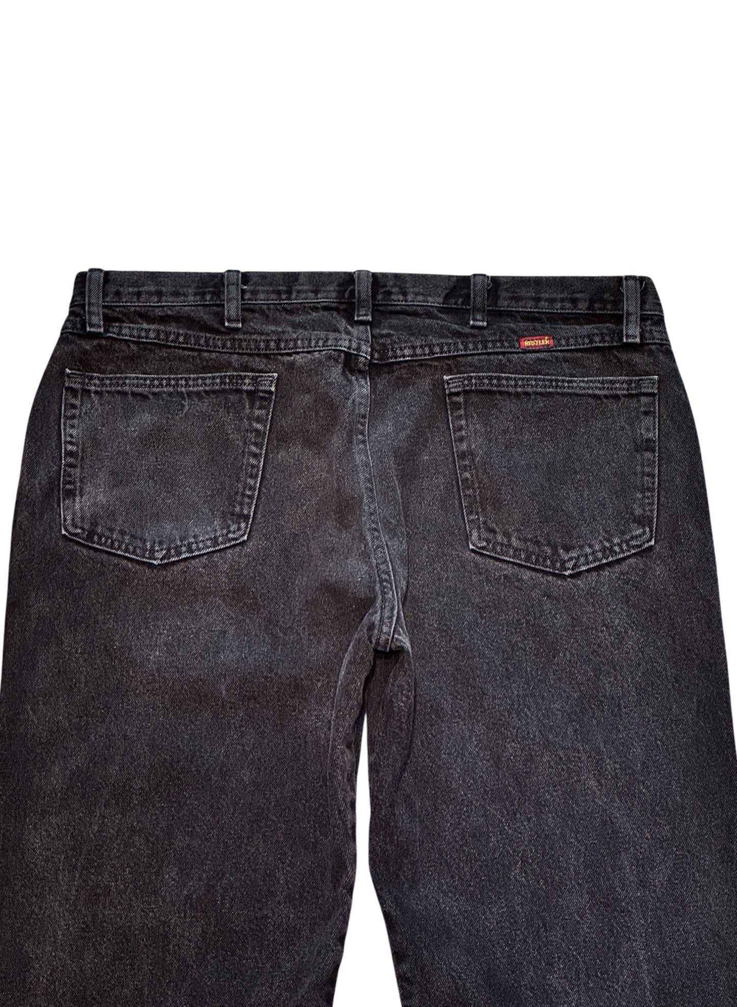 (SUP-462) RUSTLER BLACK DENIM - W38 x L30 - MADE IN MEXICO