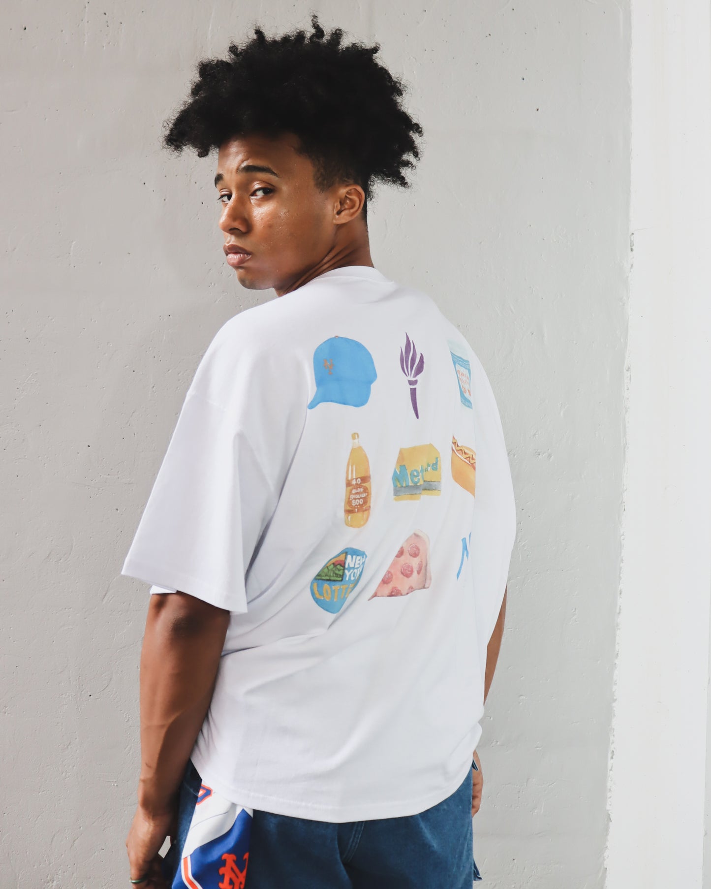 WOODBLOCK x TSUYOSHI YAMANAKA NEW YORK POCKET T-SHIRT WHITE (WB-26SS-024)