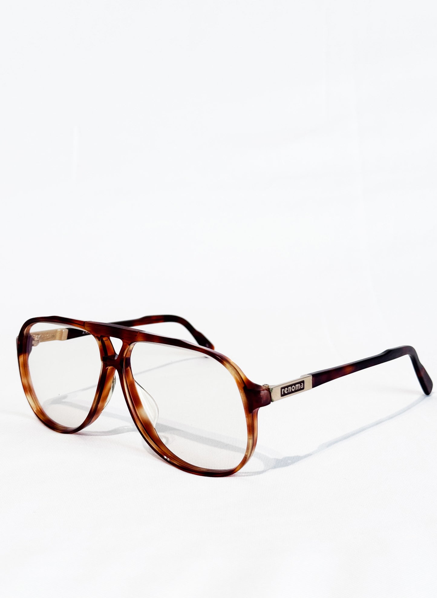 (SUP-789) VINTAGE TWO BRIDGE TORTOISE GLASSES - RALPH renoma PARIS