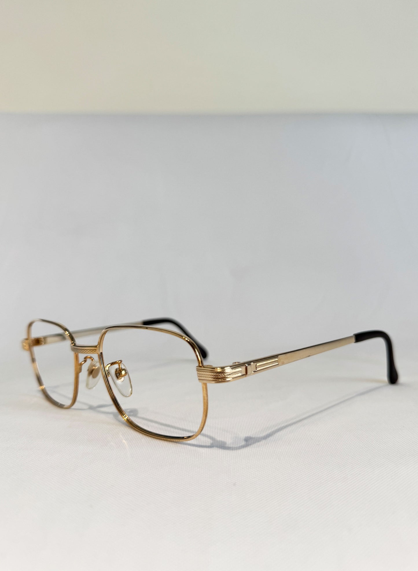 (SUP-419) 90s VINTAGE GOLD FRAME GLASSES Ti-P（レンズなし）