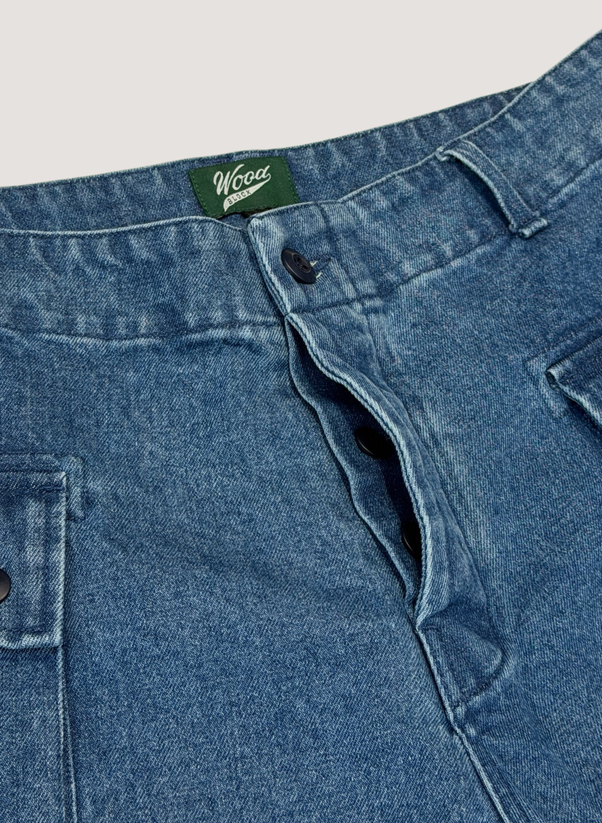 WOODBLOCK W-44 DENIM CARGO SHORTS INDIGO (WB-26SS-023)