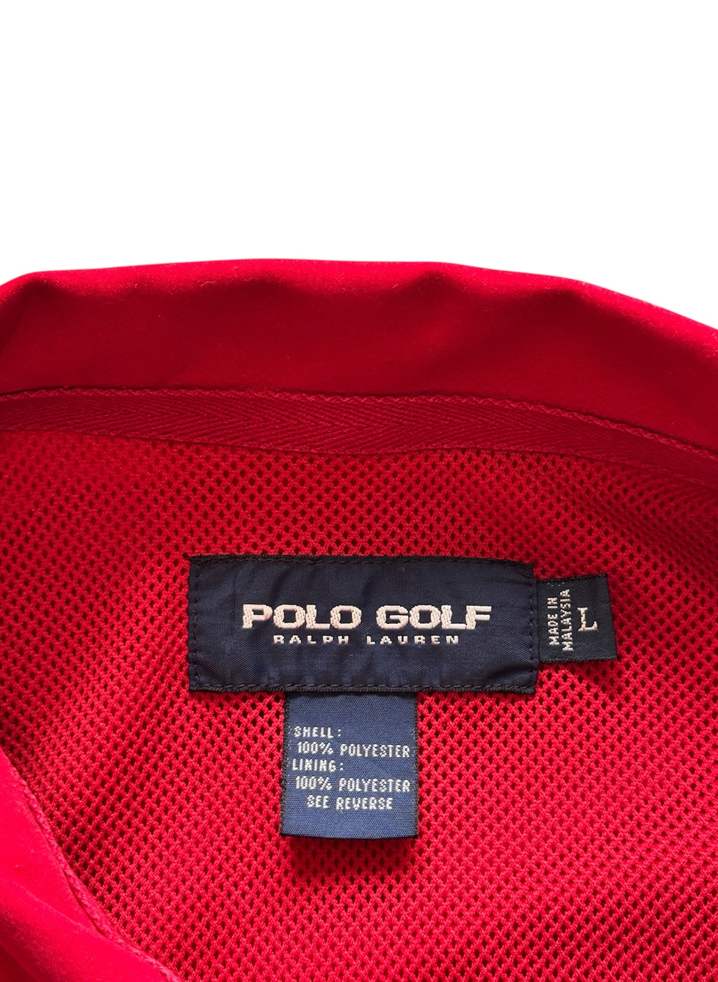 (SUP-470) POLO GOLF SNAP BUTTON PULLOVER JACKET - RED
