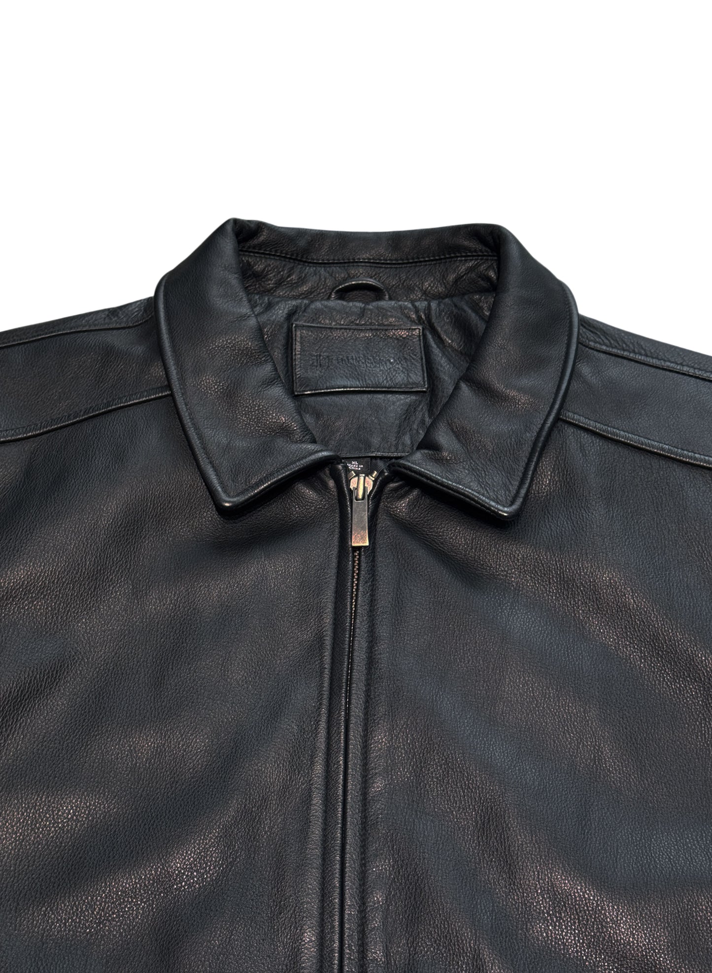 (SUP-524) Croft & Barrow LEATHER ZIP UP JACKET