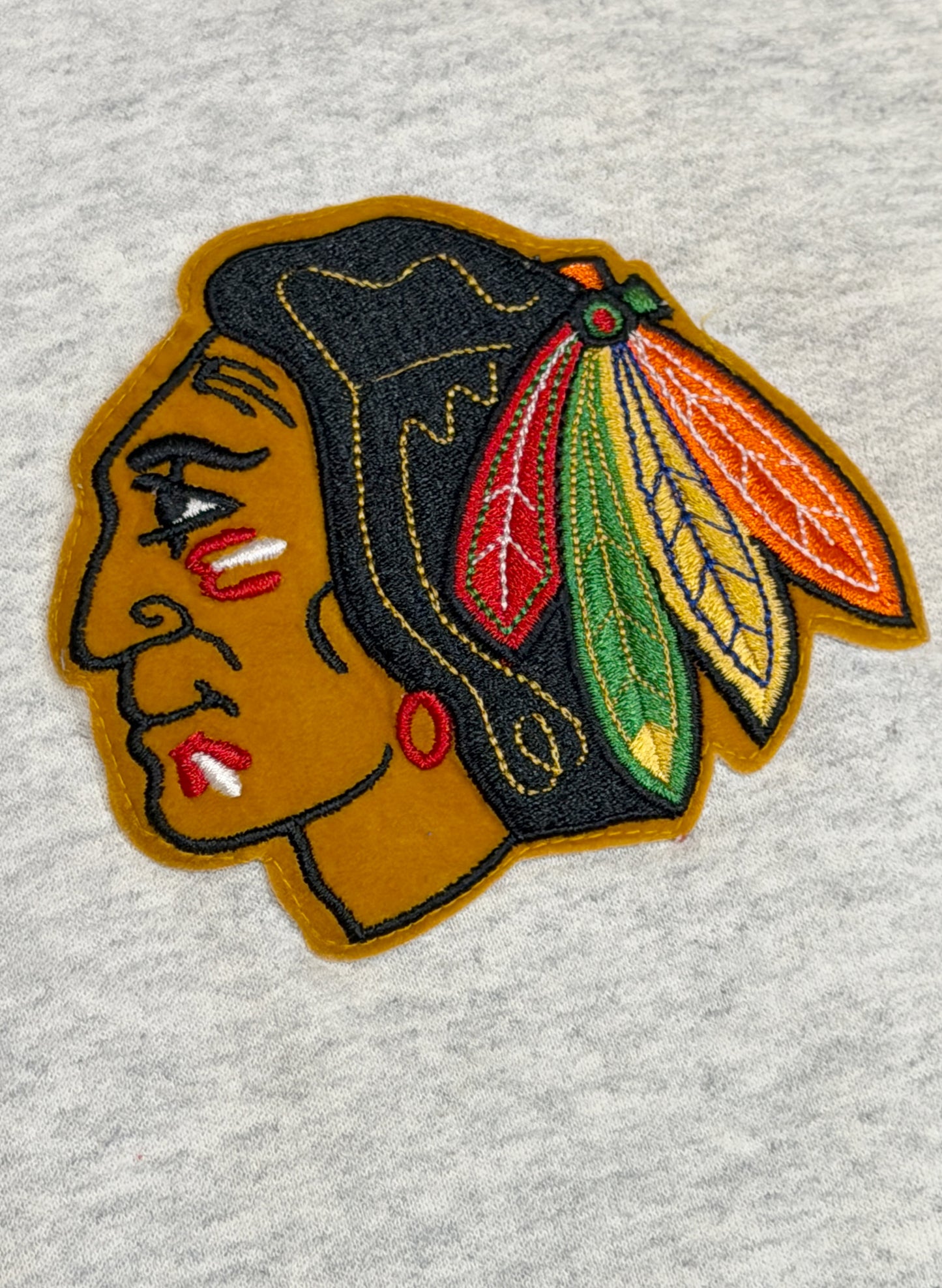 (UD-280) MAJESTIC BLACK HAWKS TURTLE NECK SWEAT MADE IN USA