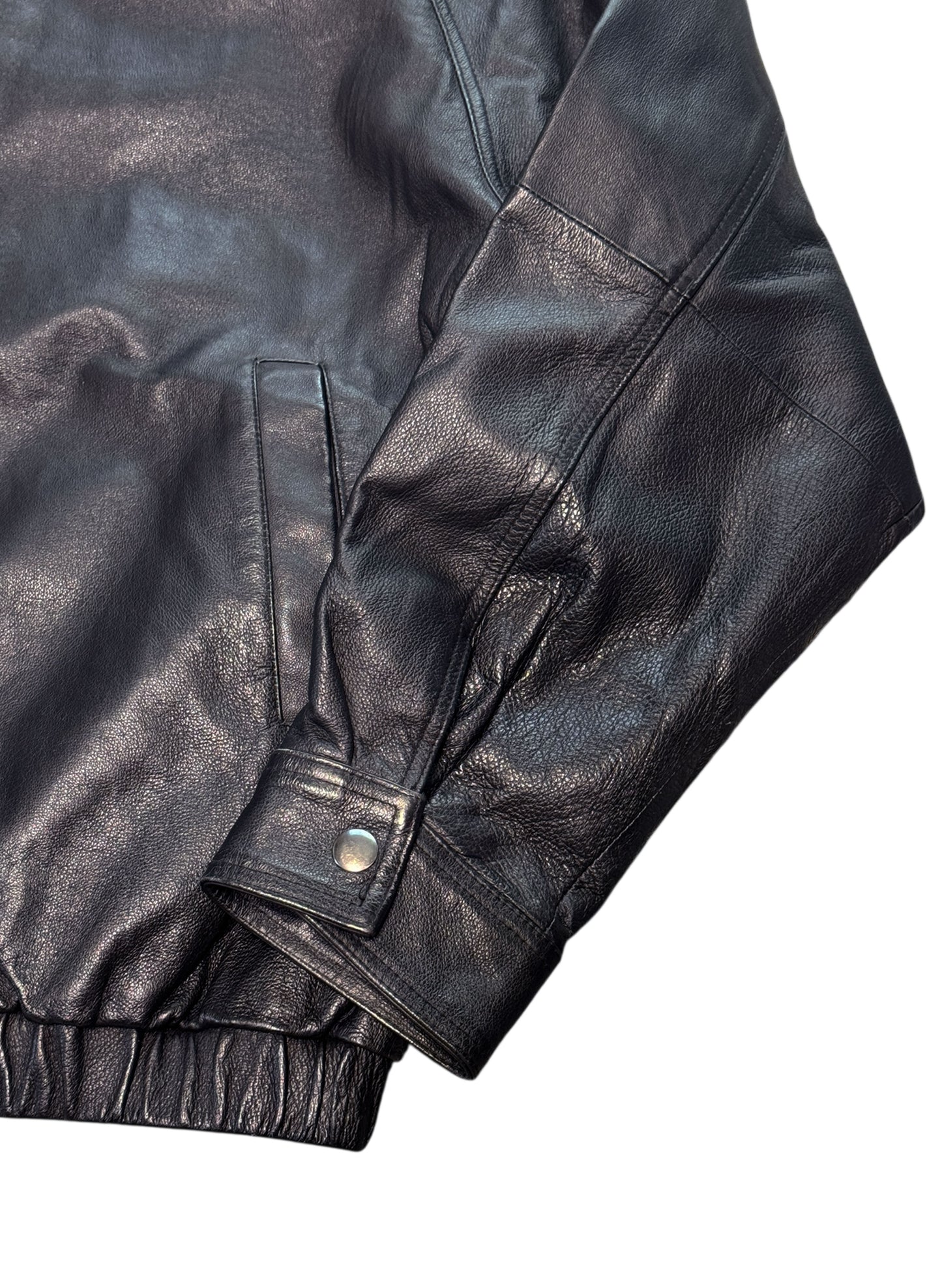 (SUP-525) St.JOHN'S BAY RAGLAN SLEEVE LEATHER ZIP UP JACKET