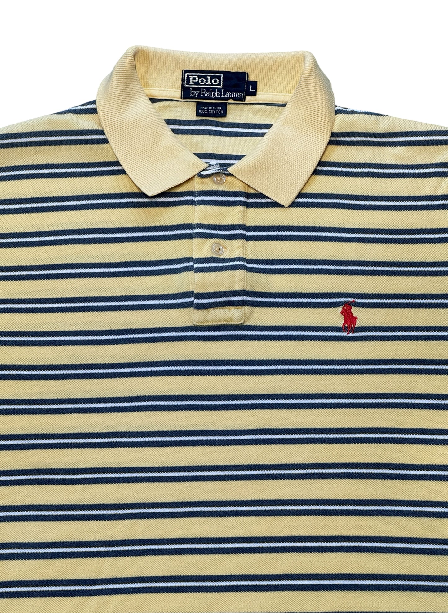 (SUP-701) Polo Ralph Lauren BORDER POLO SHIRT - YELLOW/BLUE/WHITE