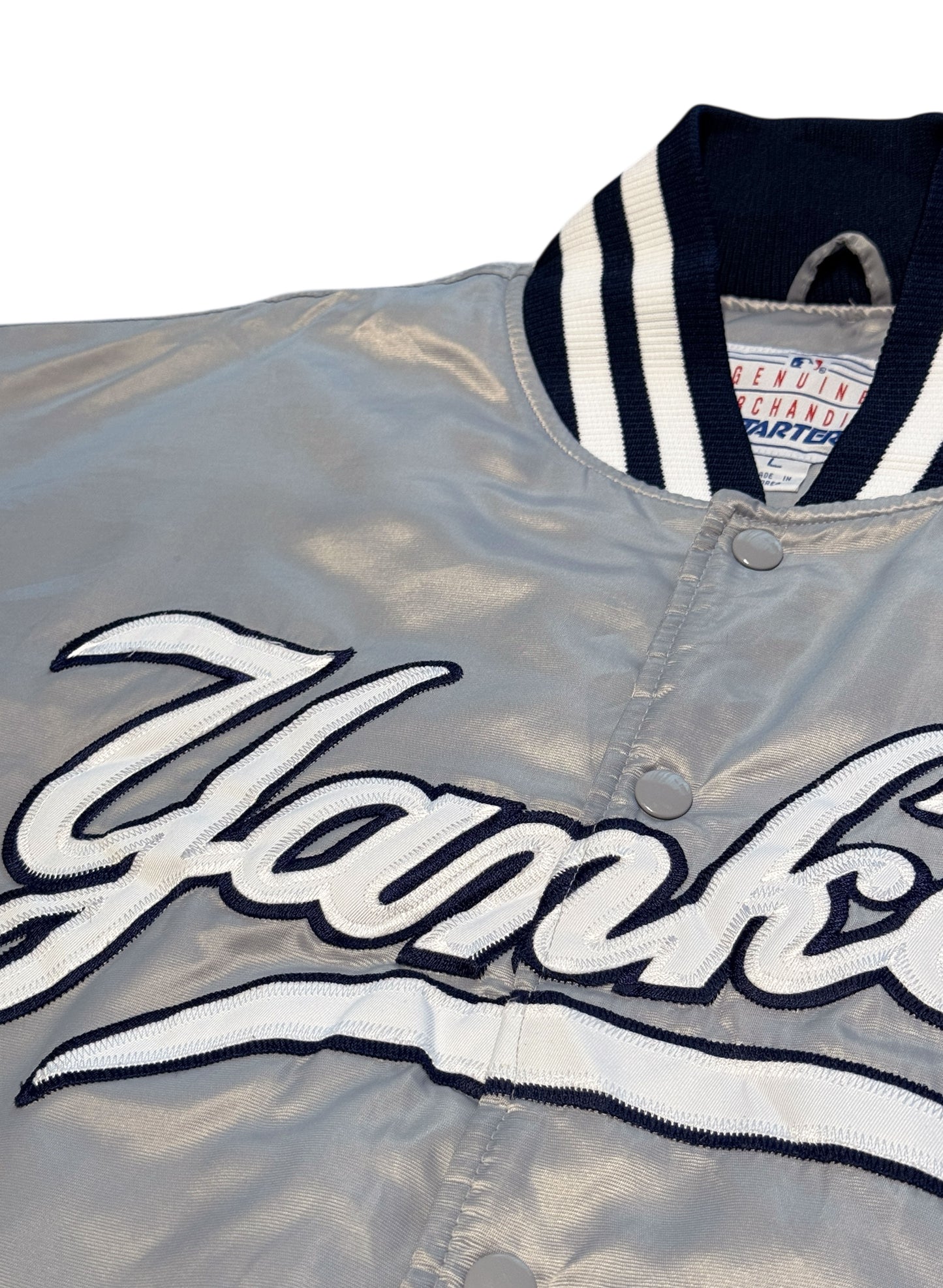 (SUP-553) STARTER NEW YORK YANKEES QUILTING STADIUM JACKET - GREY - L
