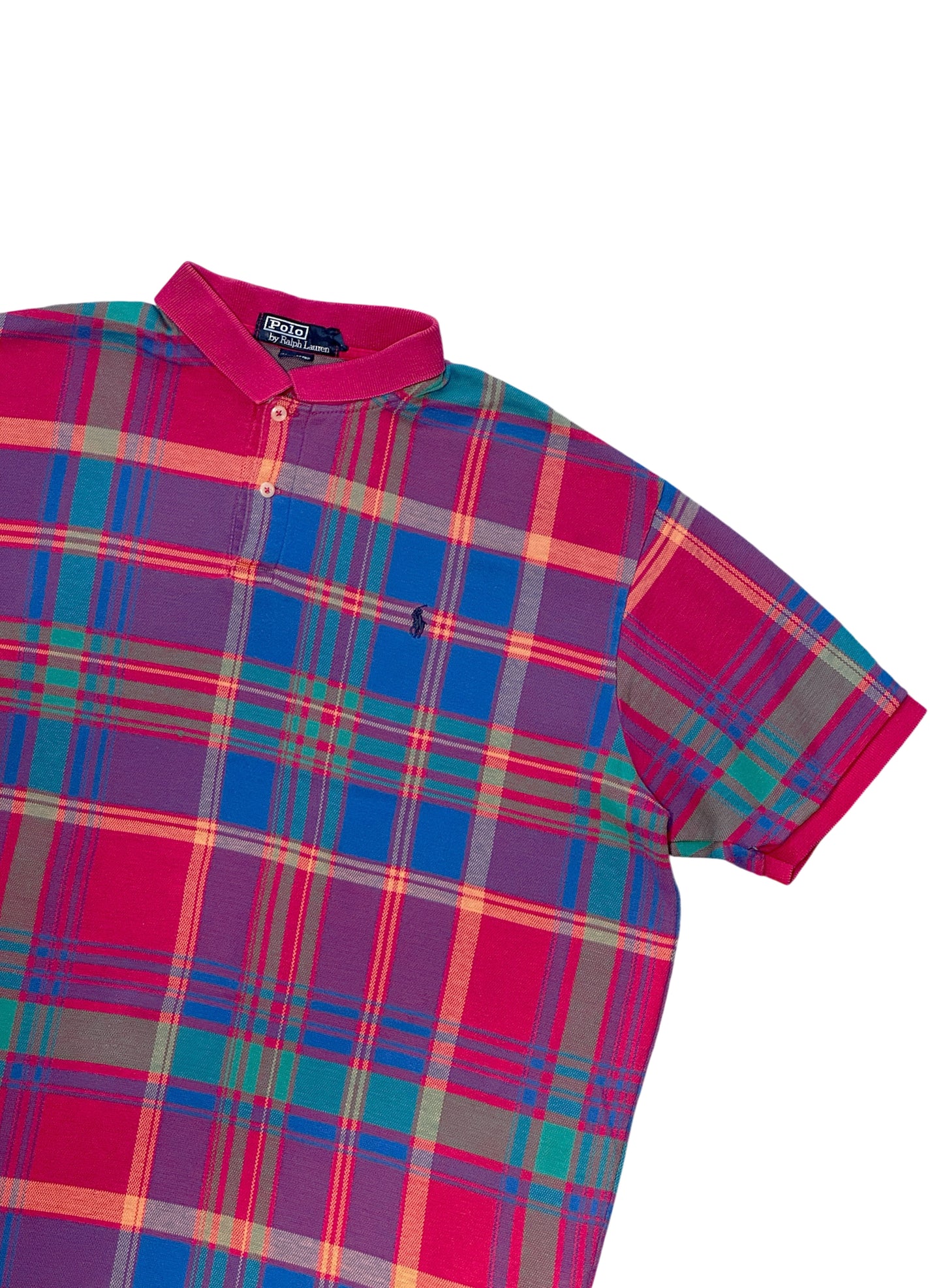 (SUP-675) Polo Ralph Lauren MULTI CHECK POLO SHIRT - MADE IN U.S.A.